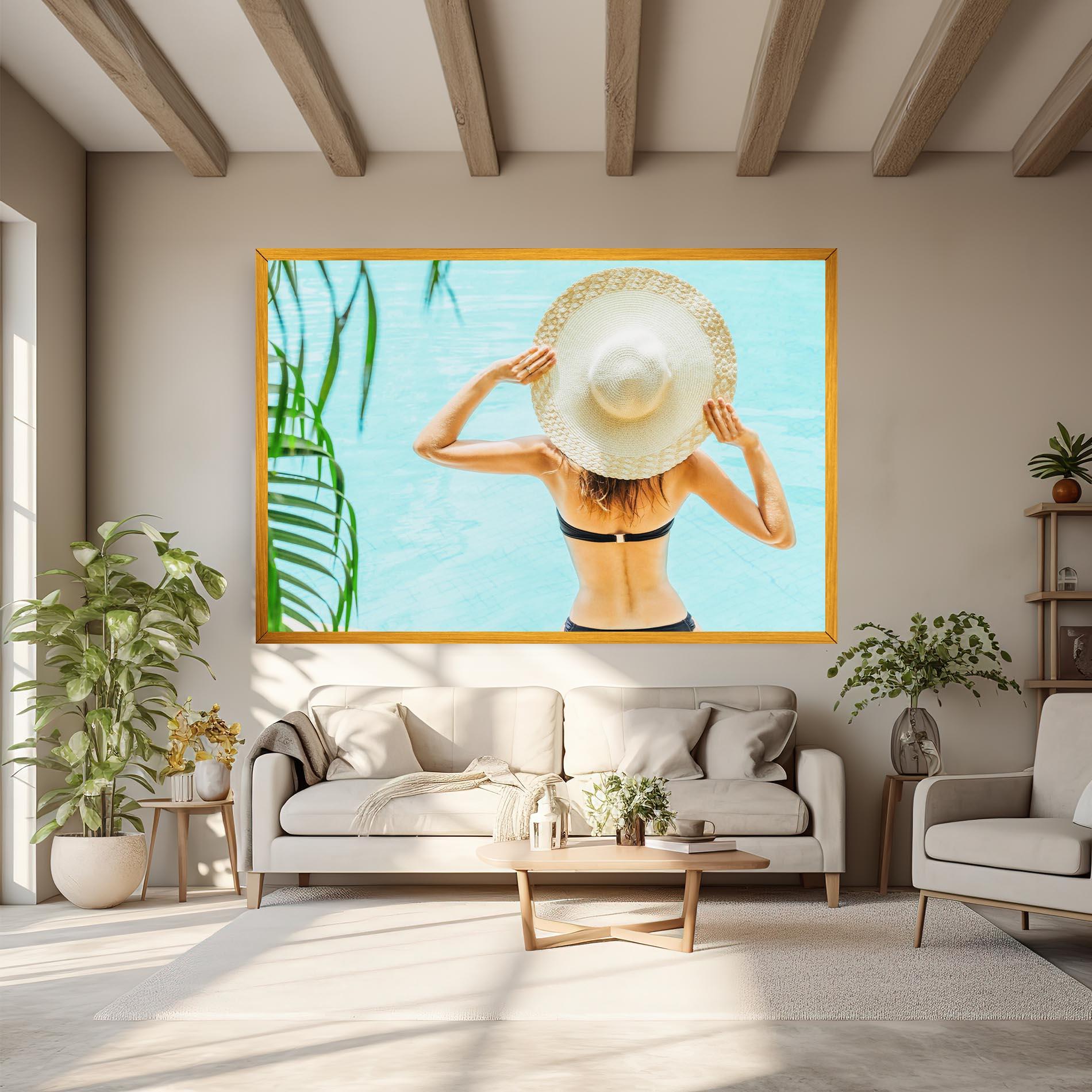 Leinwandbild Enjoying Swimming Pool mockup 6