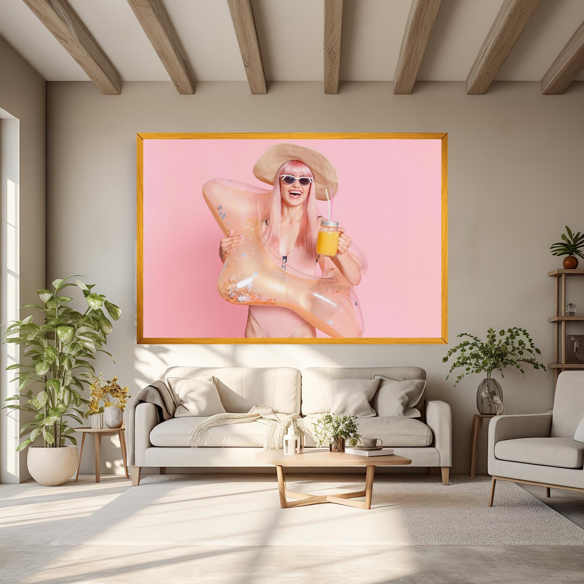 Leinwandbild Joyful Pink Woman mockup 6