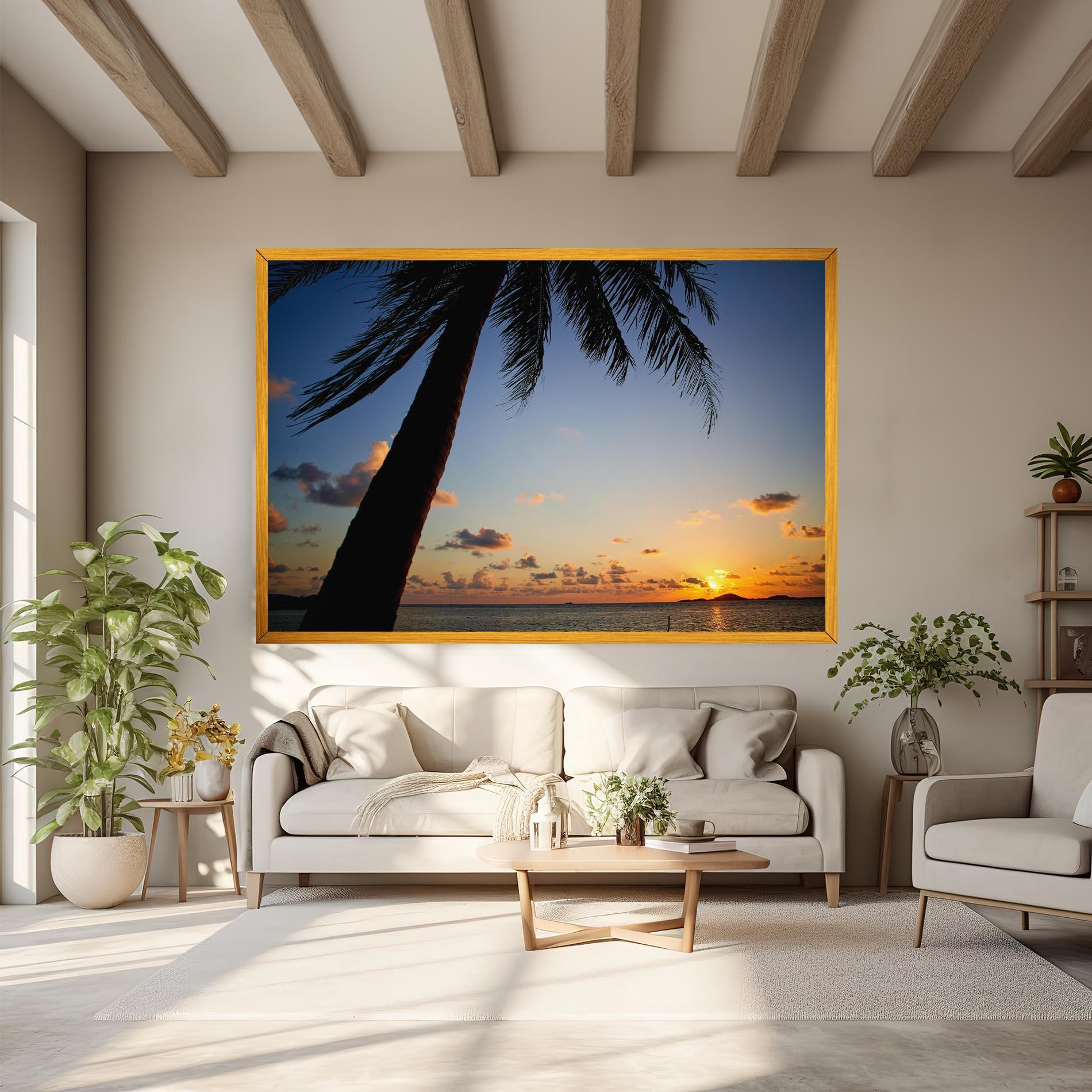 Leinwandbild Palm Tree Silhouette mockup 6