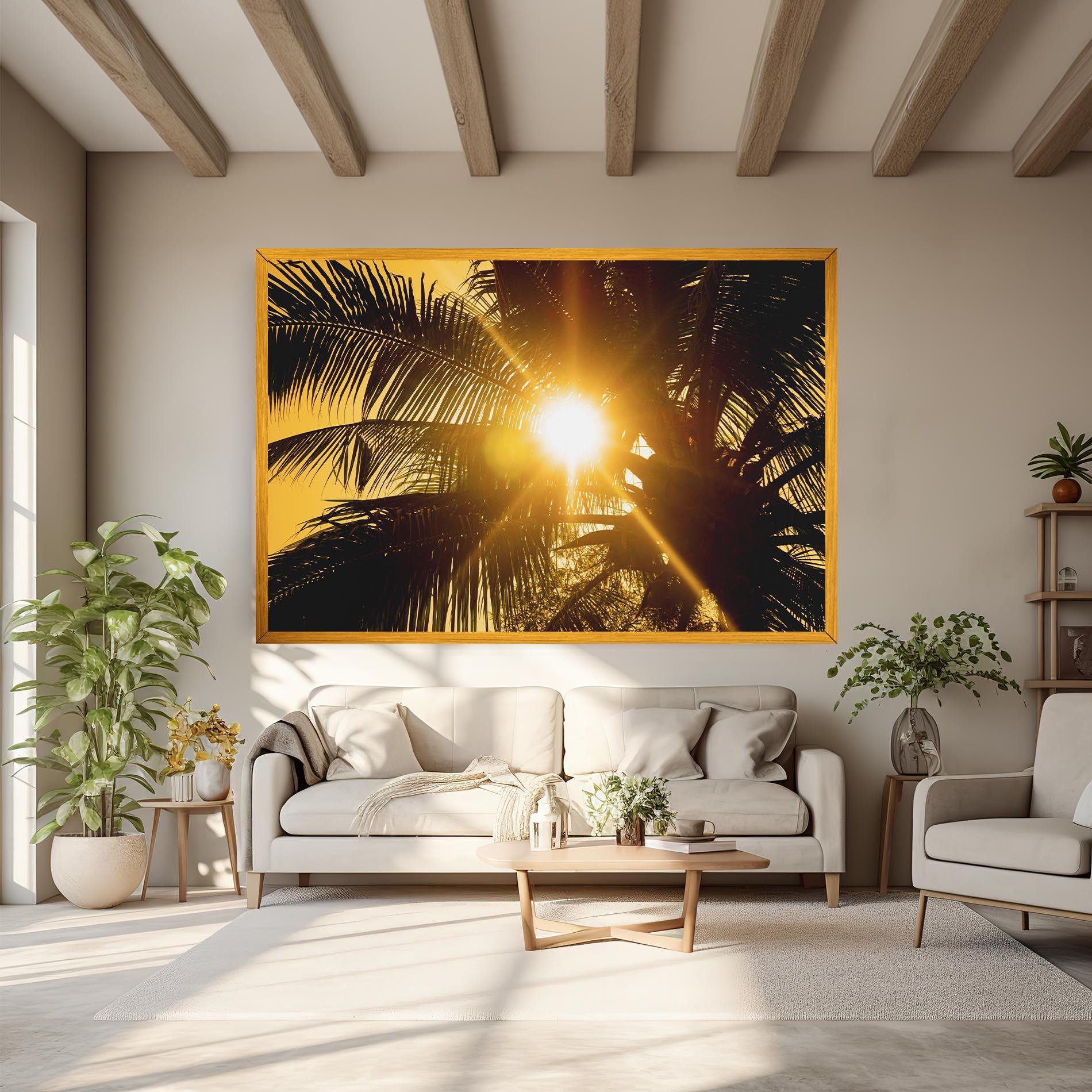 Leinwandbild Palm Trees Sun mockup 6