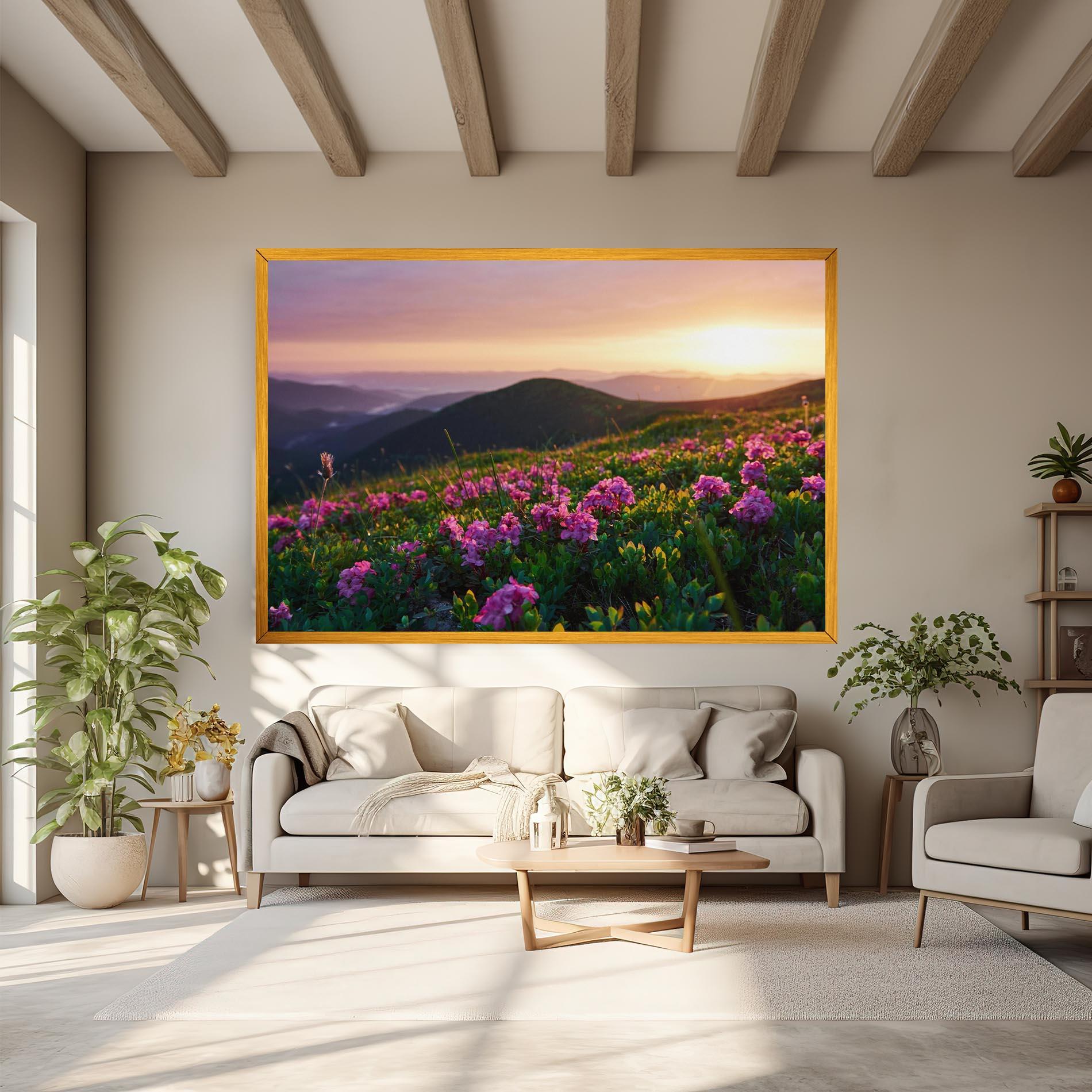 Leinwandbild Purple Summer Flowers mockup 6