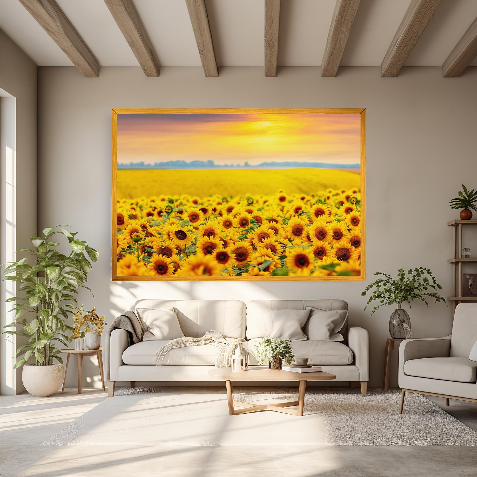 Leinwandbild Yellow Sunflowers mockup 6