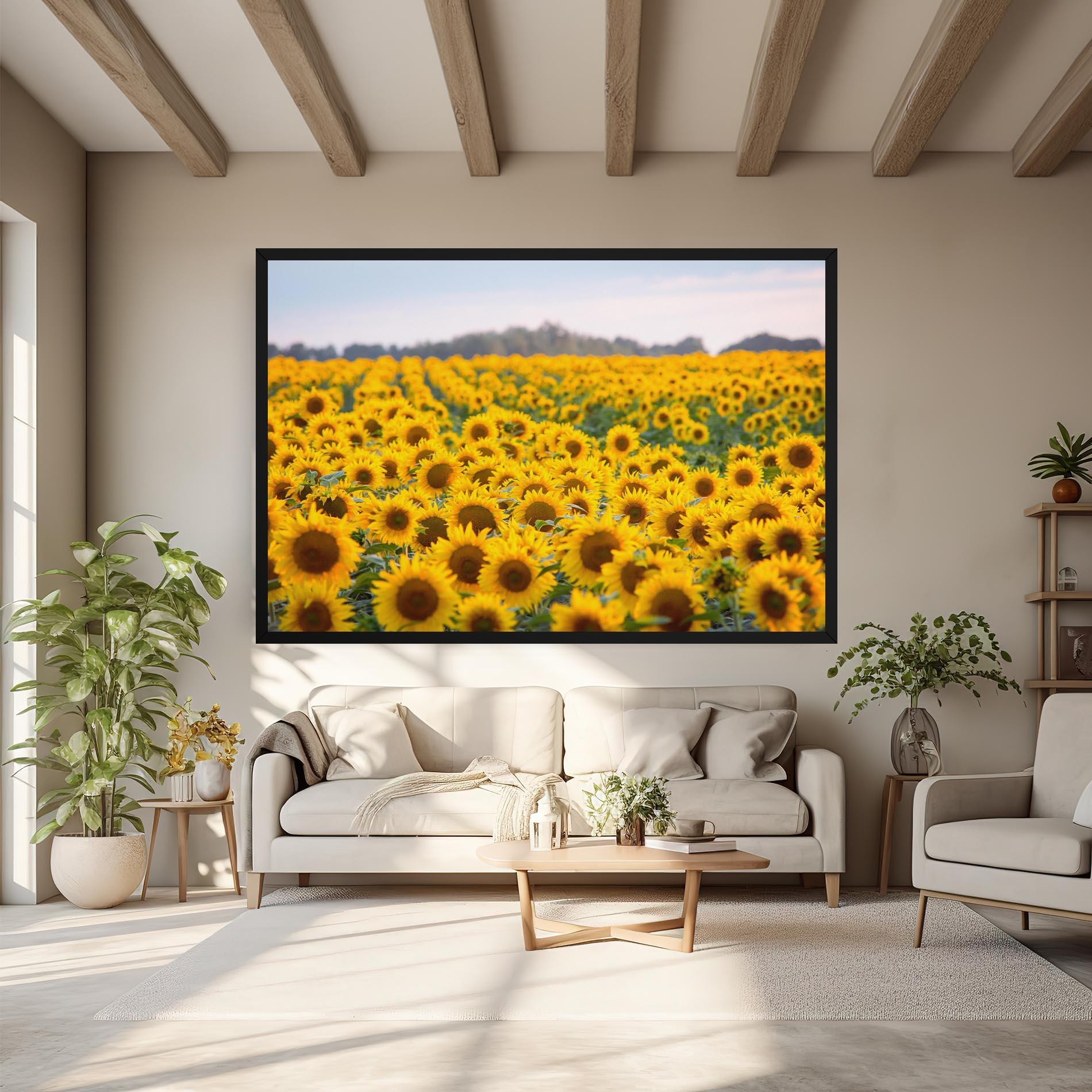 Leinwandbild Blooming Sunflowers mockup 6