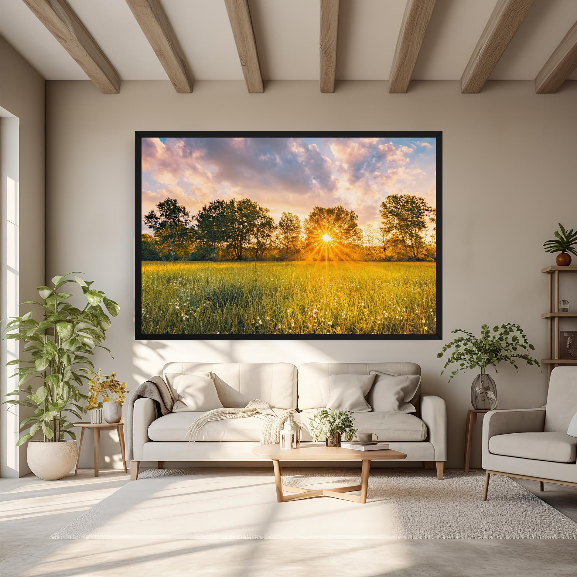 Leinwandbild Blossoming Meadow mockup 6