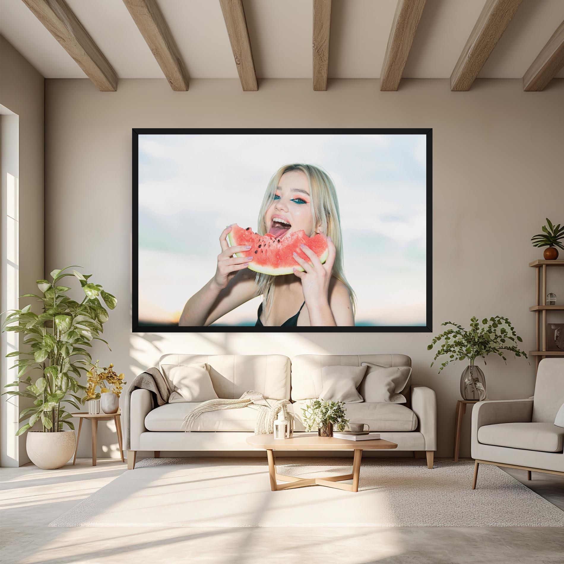 Leinwandbild Eating Watermelon mockup 6