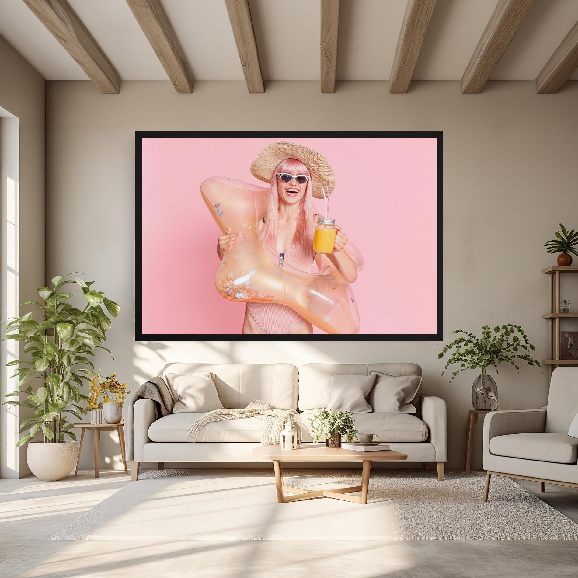 Leinwandbild Joyful Pink Woman mockup 6