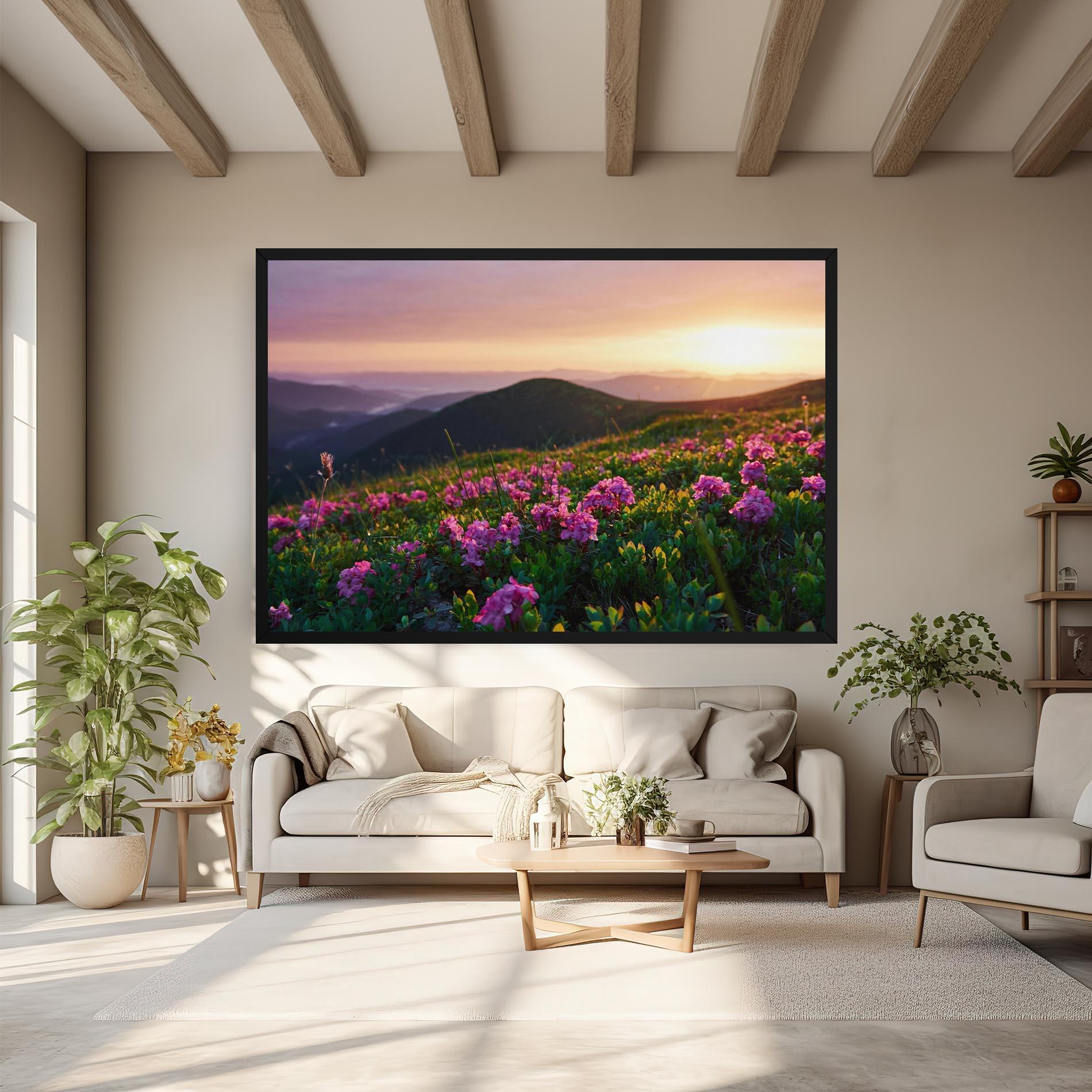 Leinwandbild Purple Summer Flowers mockup 6