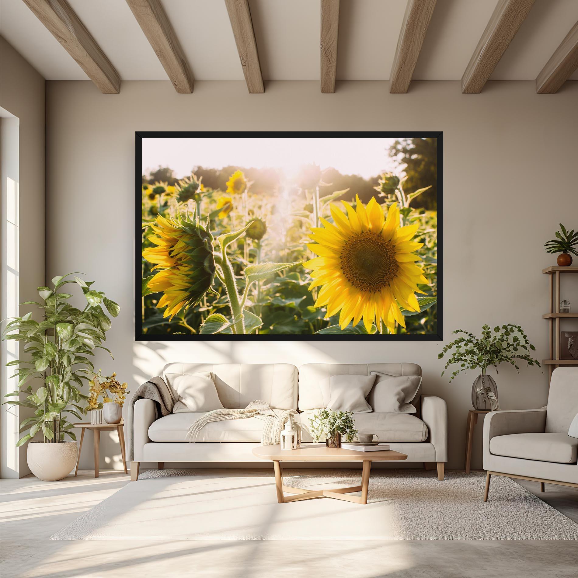 Leinwandbild Yellow Sun Flower mockup 6