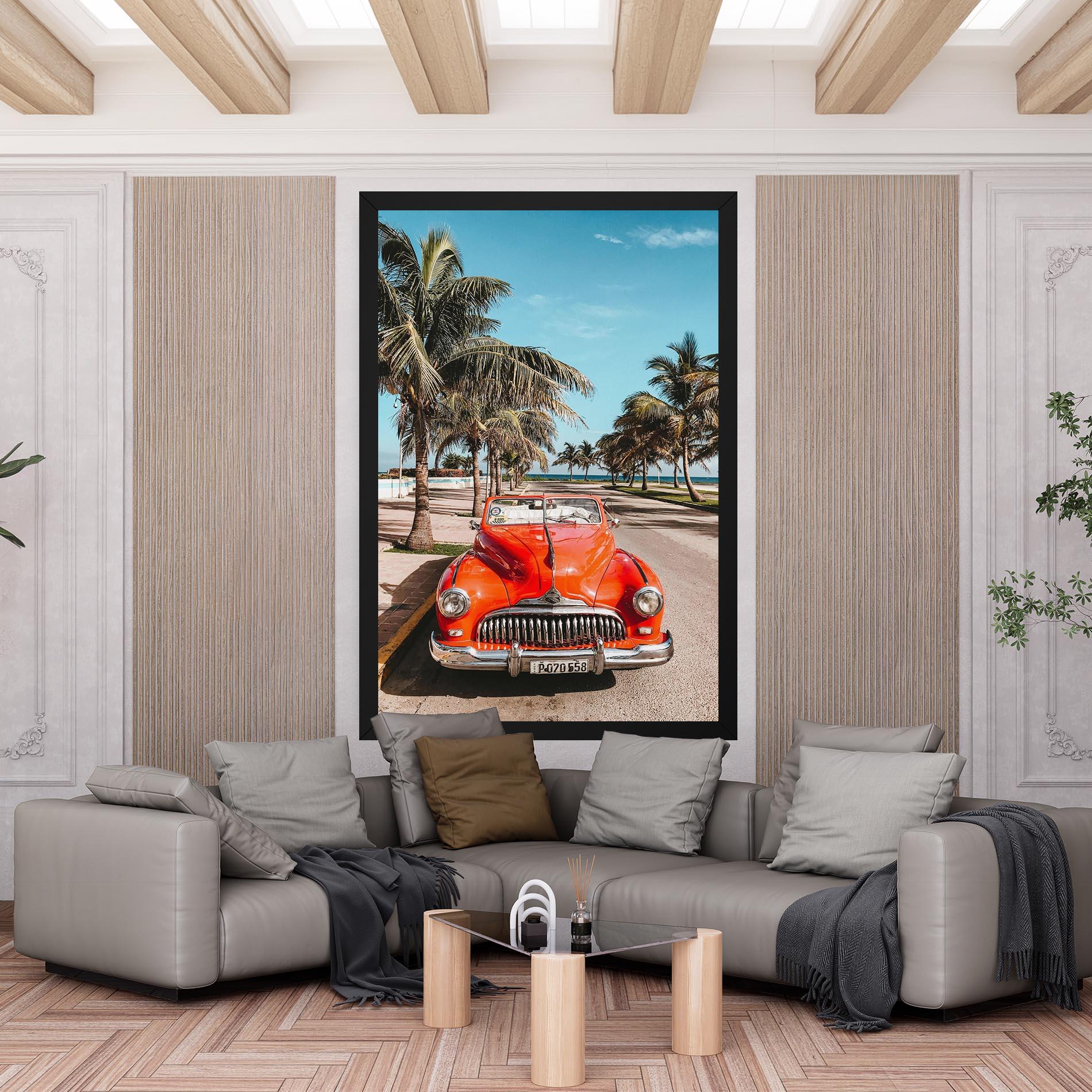 Leinwandbild Red Summer Car mockup 6