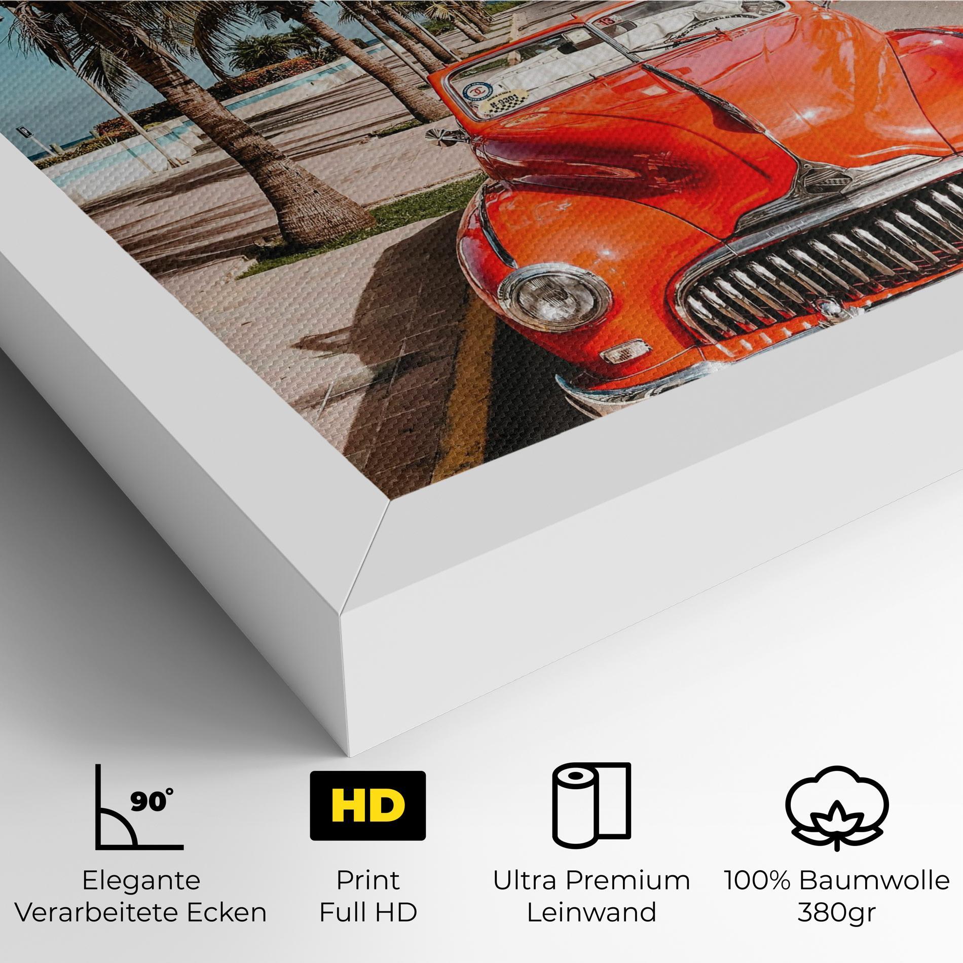 Leinwandbild Red Summer Car mockup 4