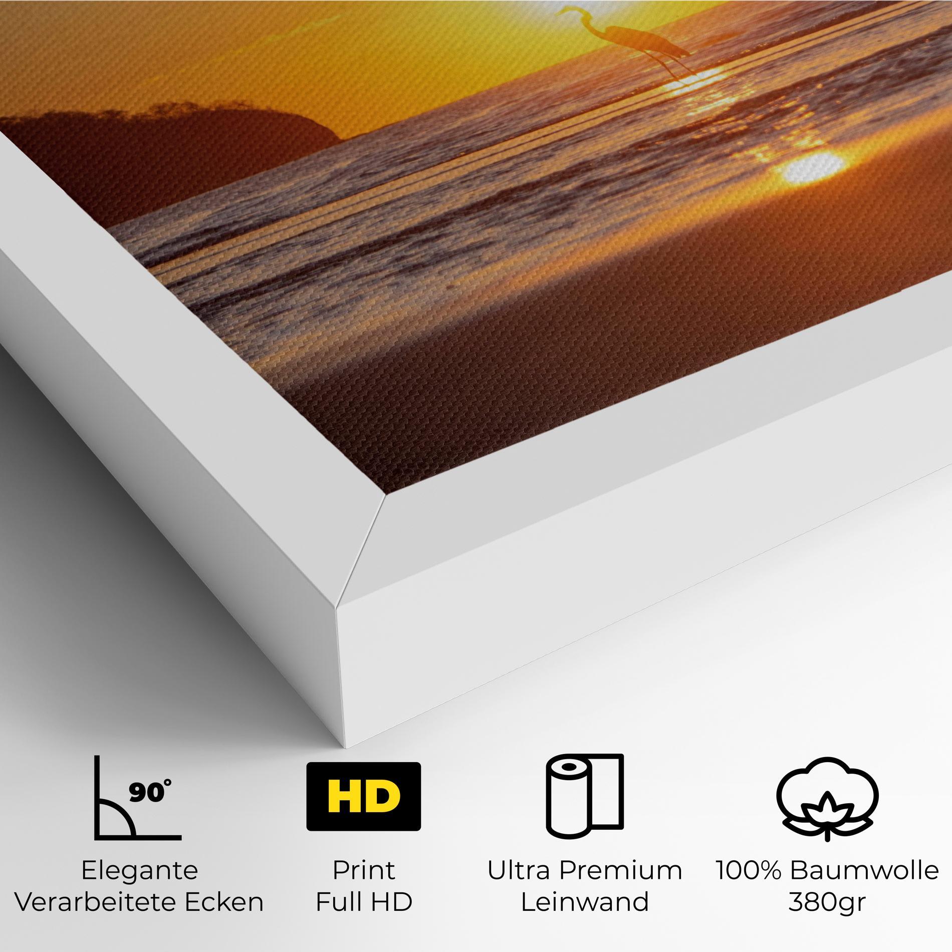 Leinwandbild Sunset Bird Silhouette mockup 4