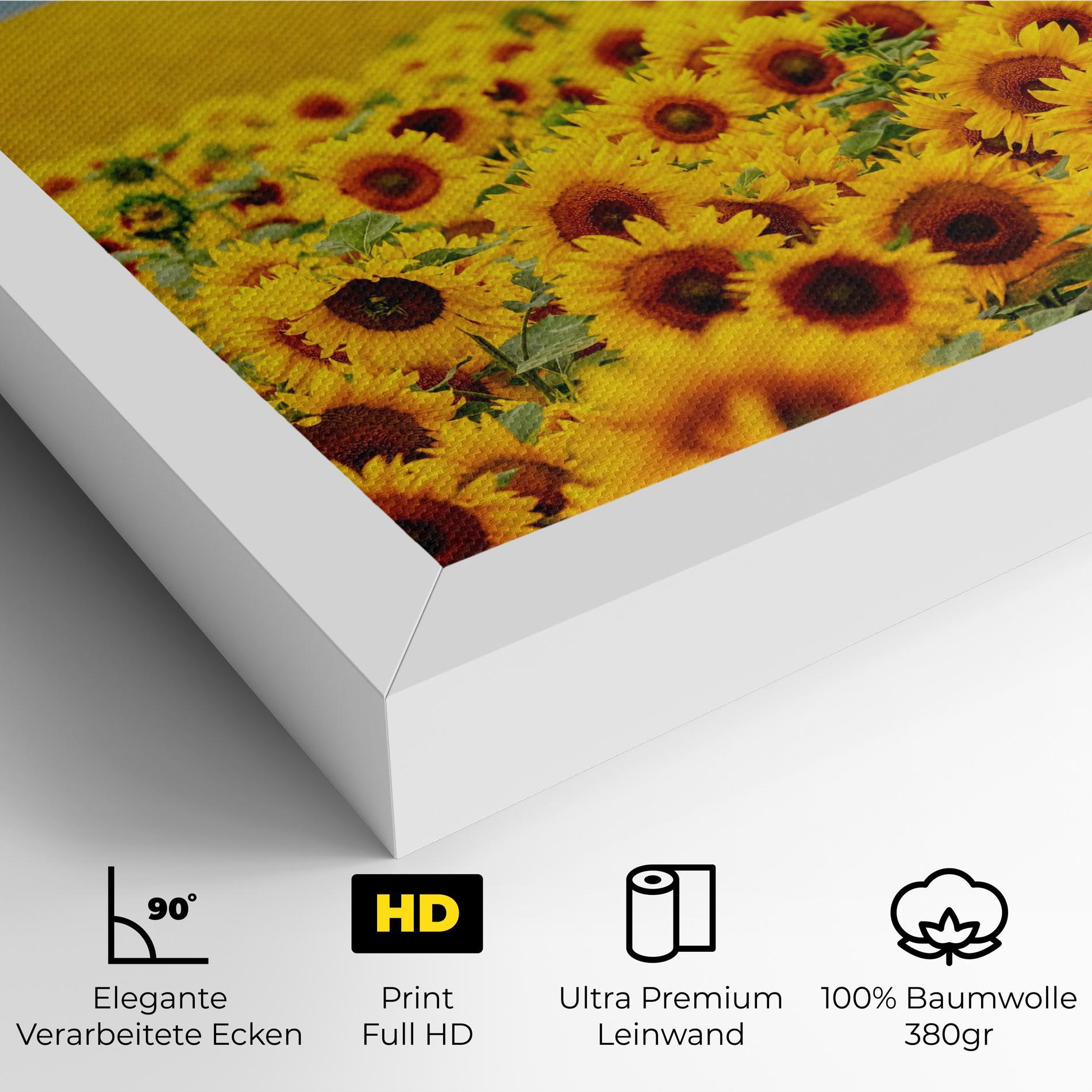 Leinwandbild Yellow Sunflowers mockup 4