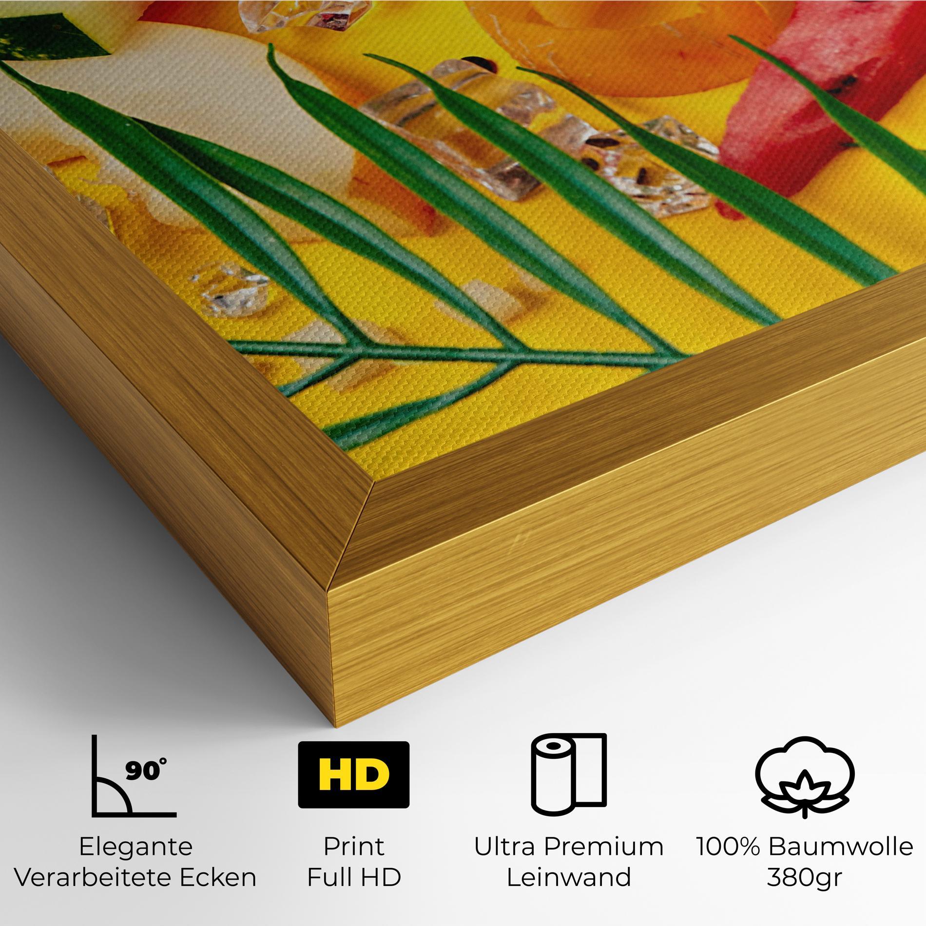 Leinwandbild Ice Cubes Fruits mockup 4