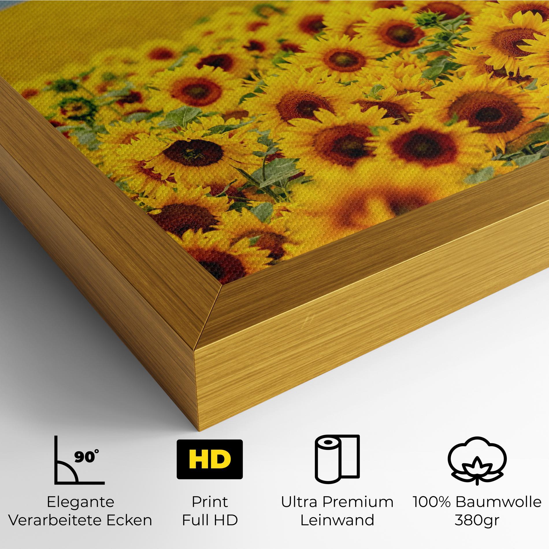 Leinwandbild Yellow Sunflowers mockup 4