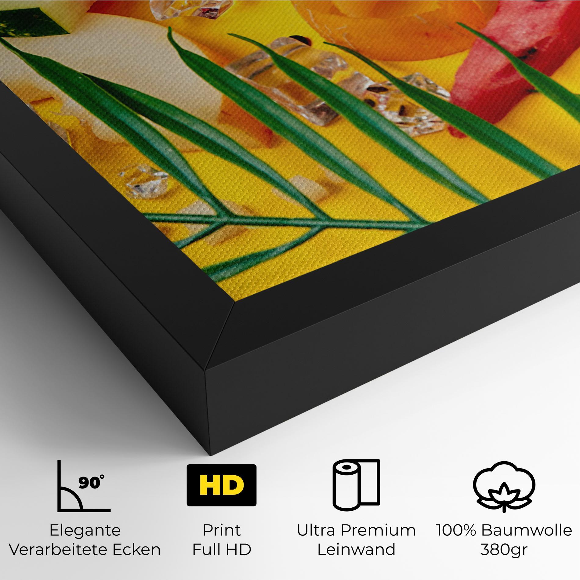 Leinwandbild Ice Cubes Fruits mockup 4
