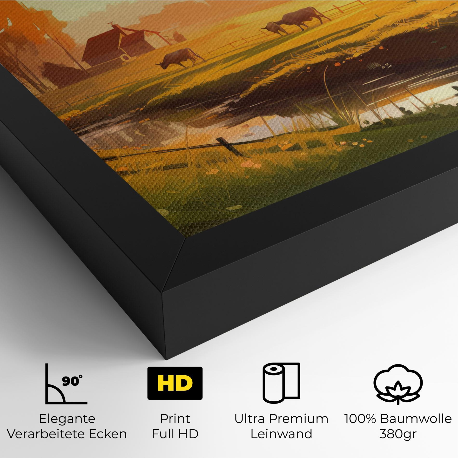 Leinwandbild Sunlight Cows mockup 4