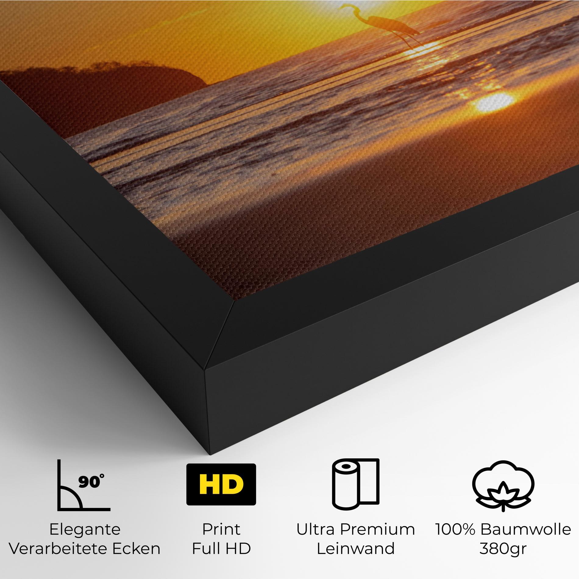 Leinwandbild Sunset Bird Silhouette mockup 4