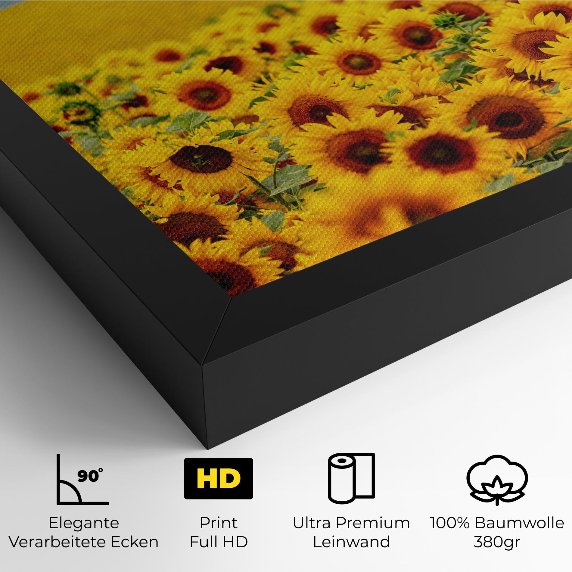 Leinwandbild Yellow Sunflowers mockup 4