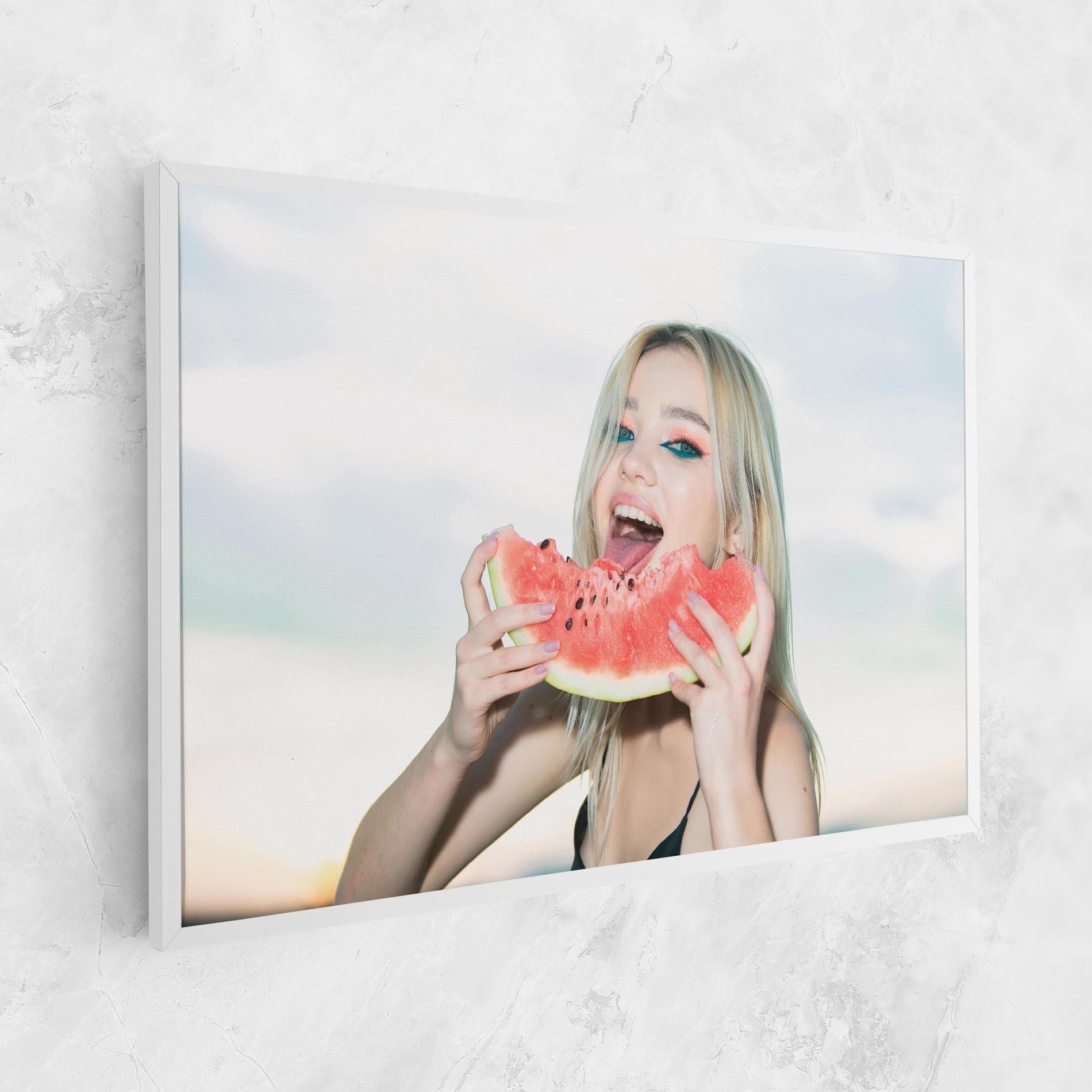 Leinwandbild Eating Watermelon mockup 1