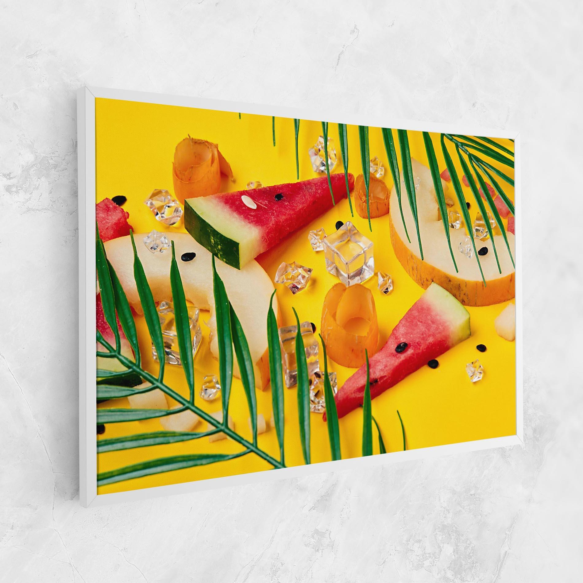 Leinwandbild Ice Cubes Fruits mockup 1