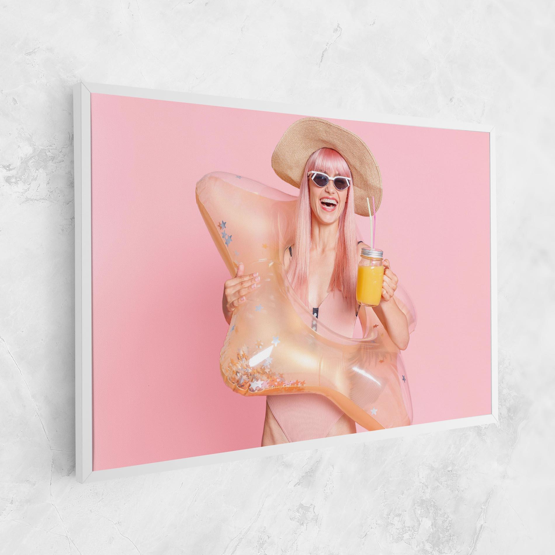 Leinwandbild Joyful Pink Woman mockup 1