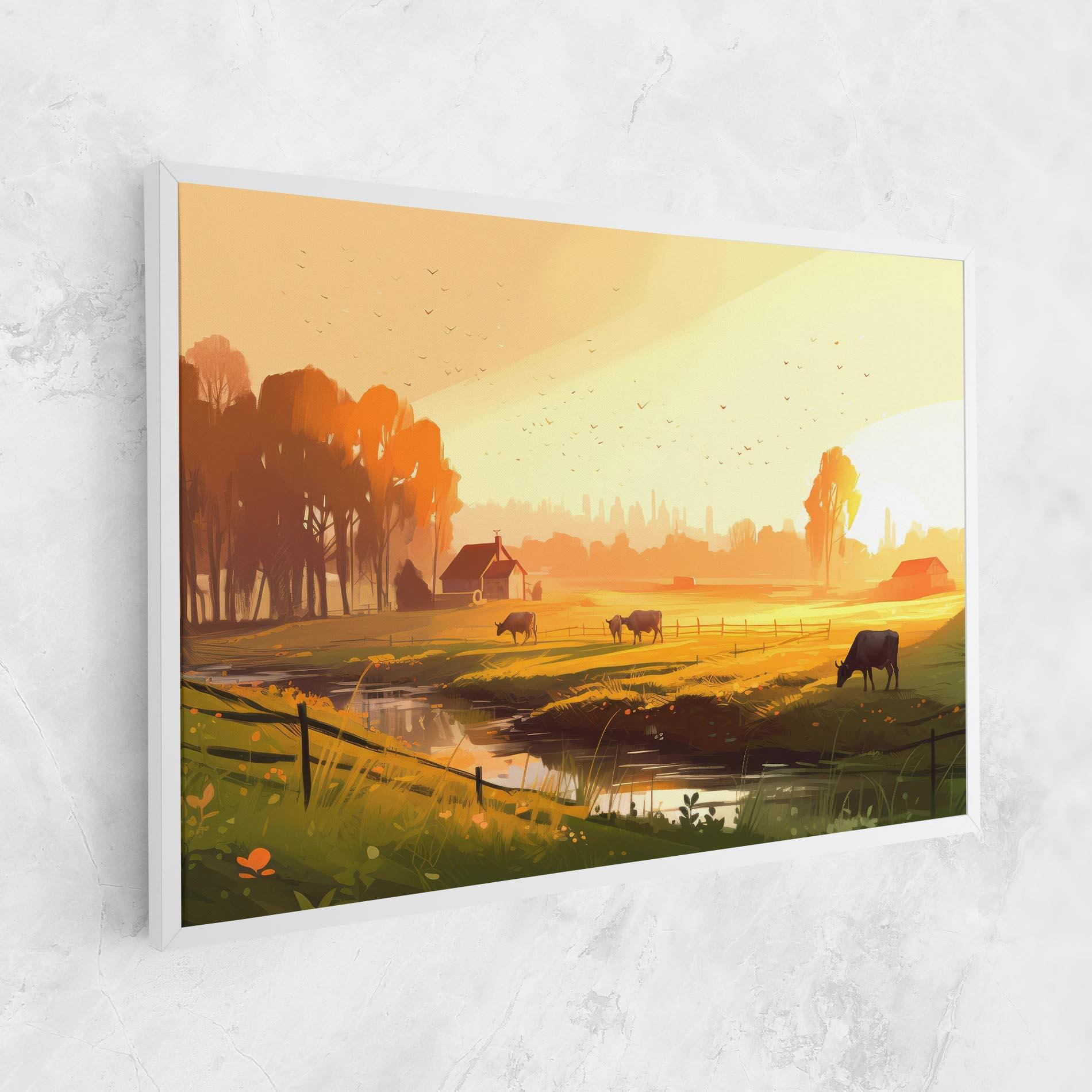 Leinwandbild Sunlight Cows mockup 1