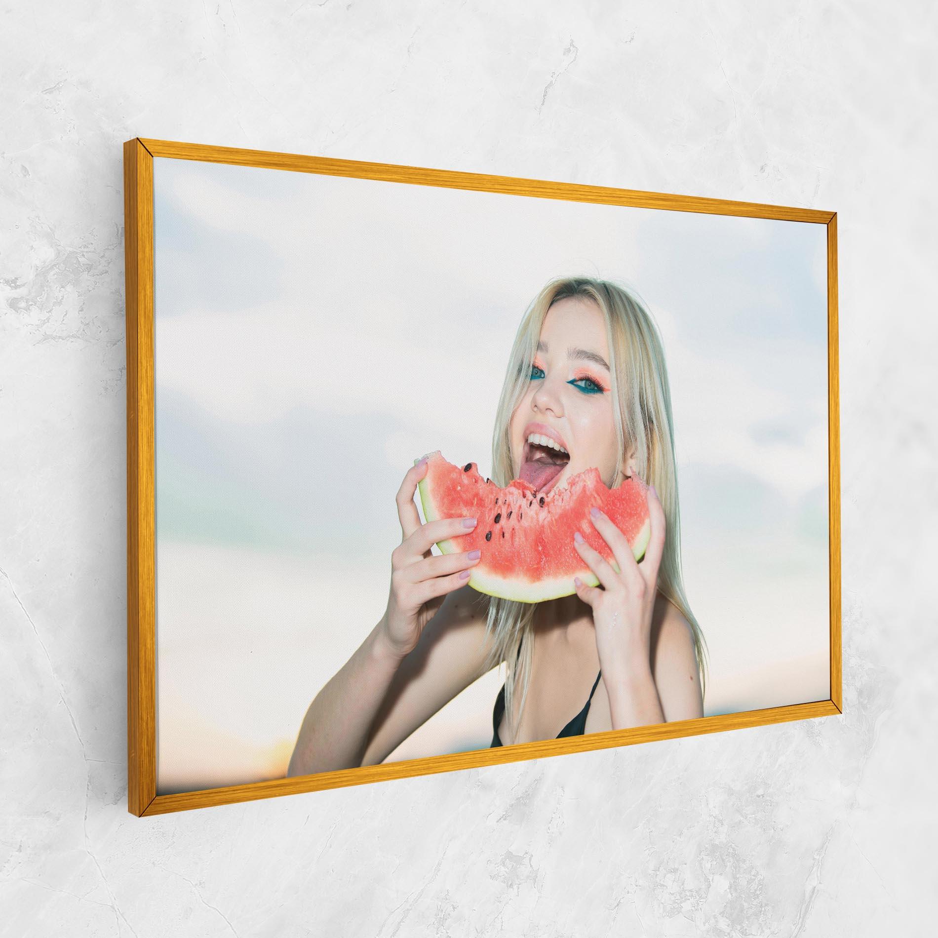 Leinwandbild Eating Watermelon mockup 1