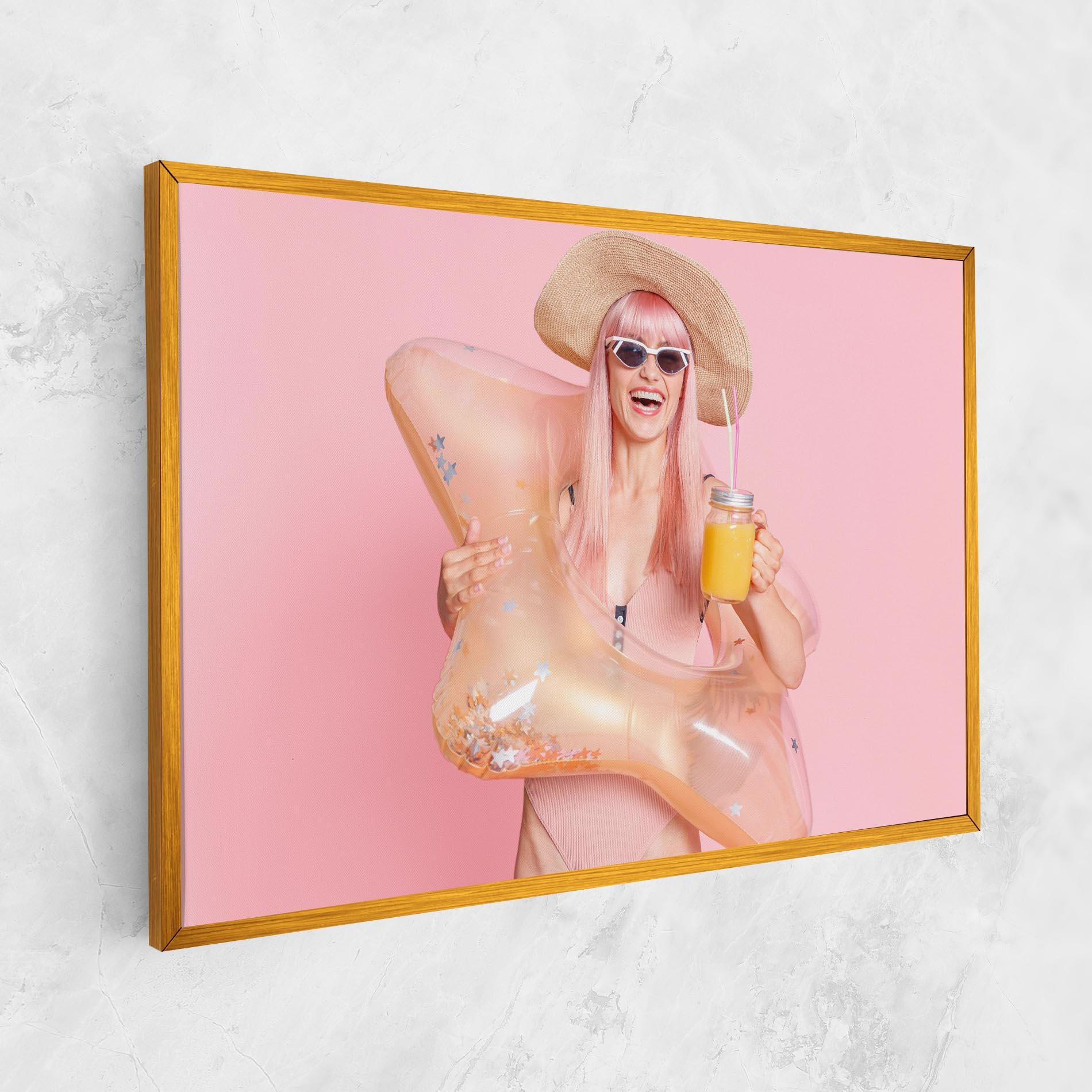 Leinwandbild Joyful Pink Woman mockup 1