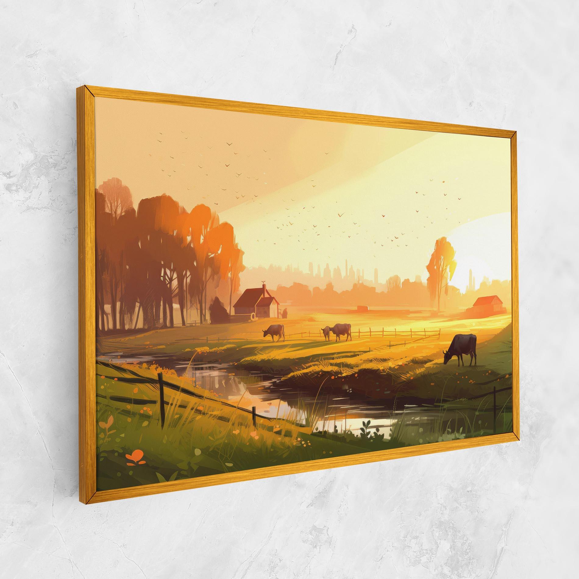 Leinwandbild Sunlight Cows mockup 1