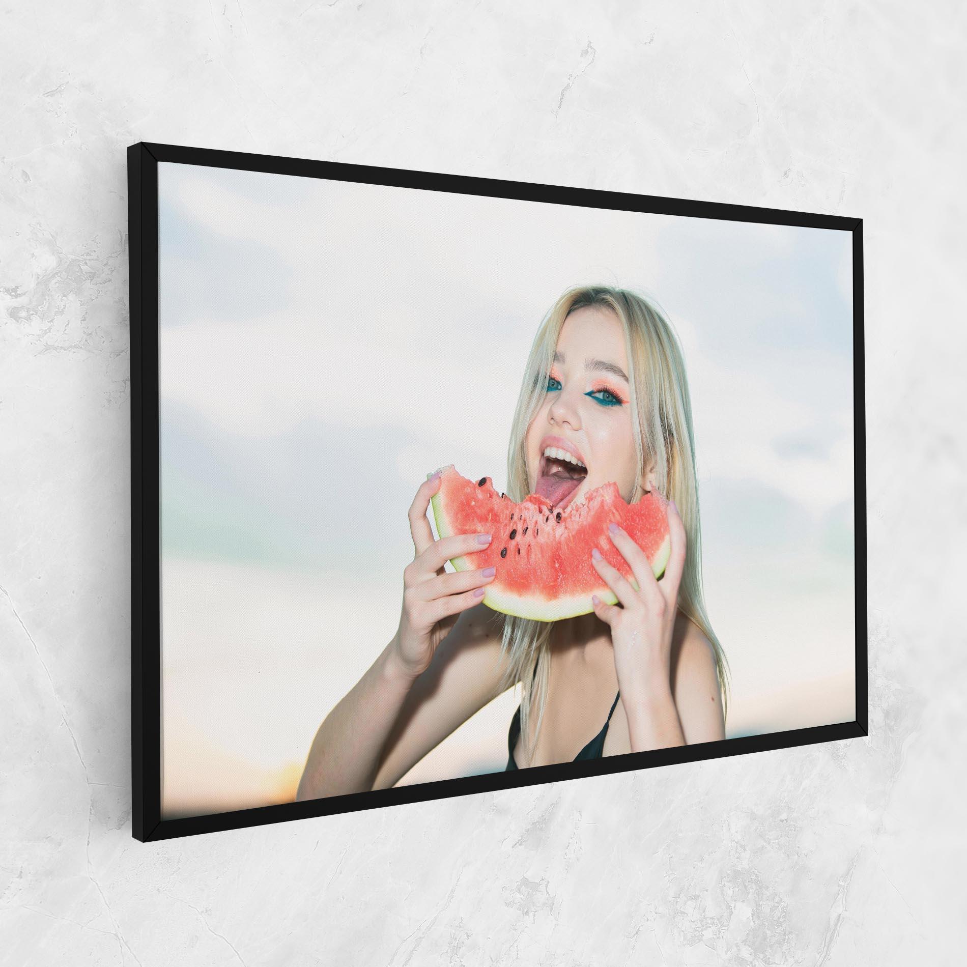 Leinwandbild Eating Watermelon mockup 1