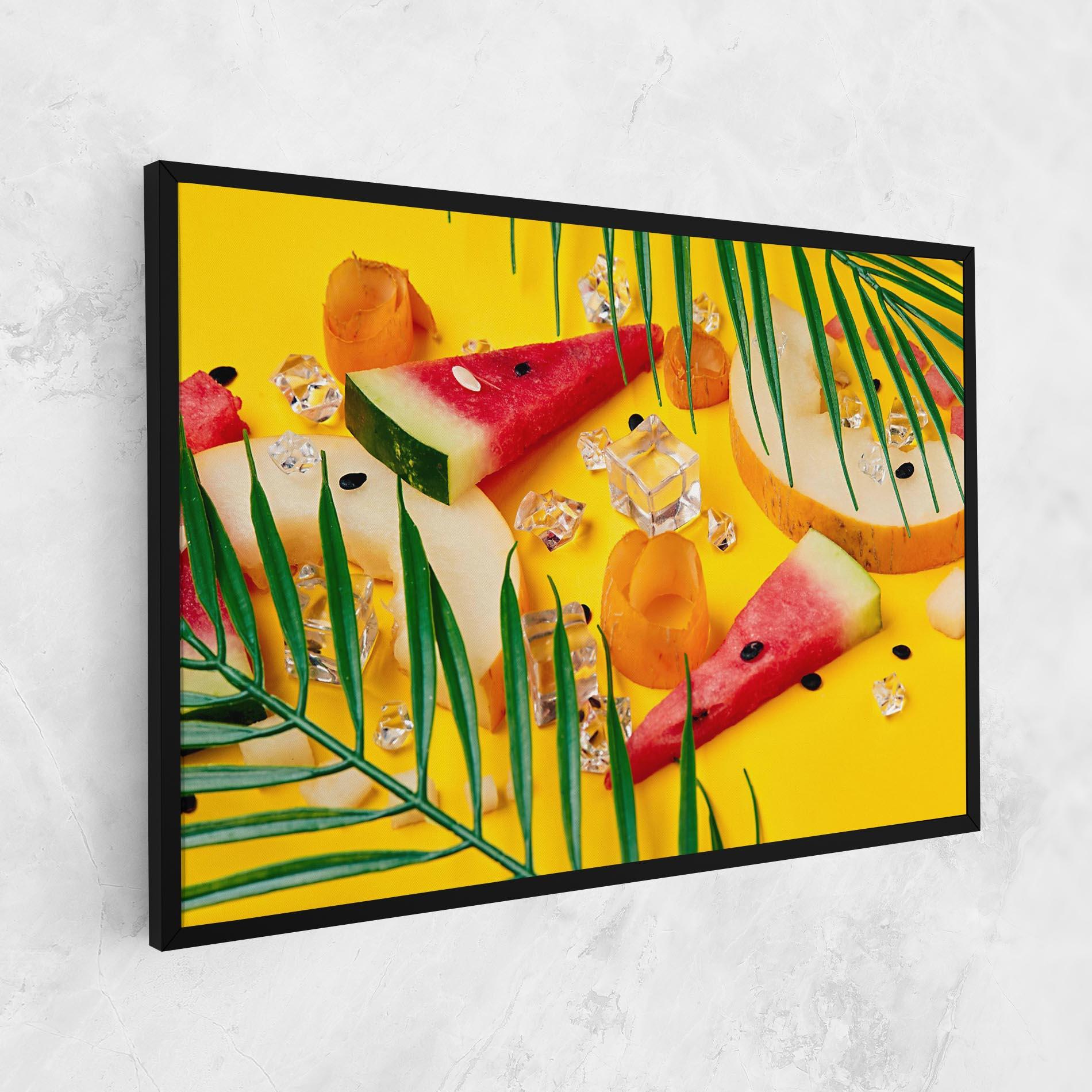 Leinwandbild Ice Cubes Fruits mockup 1