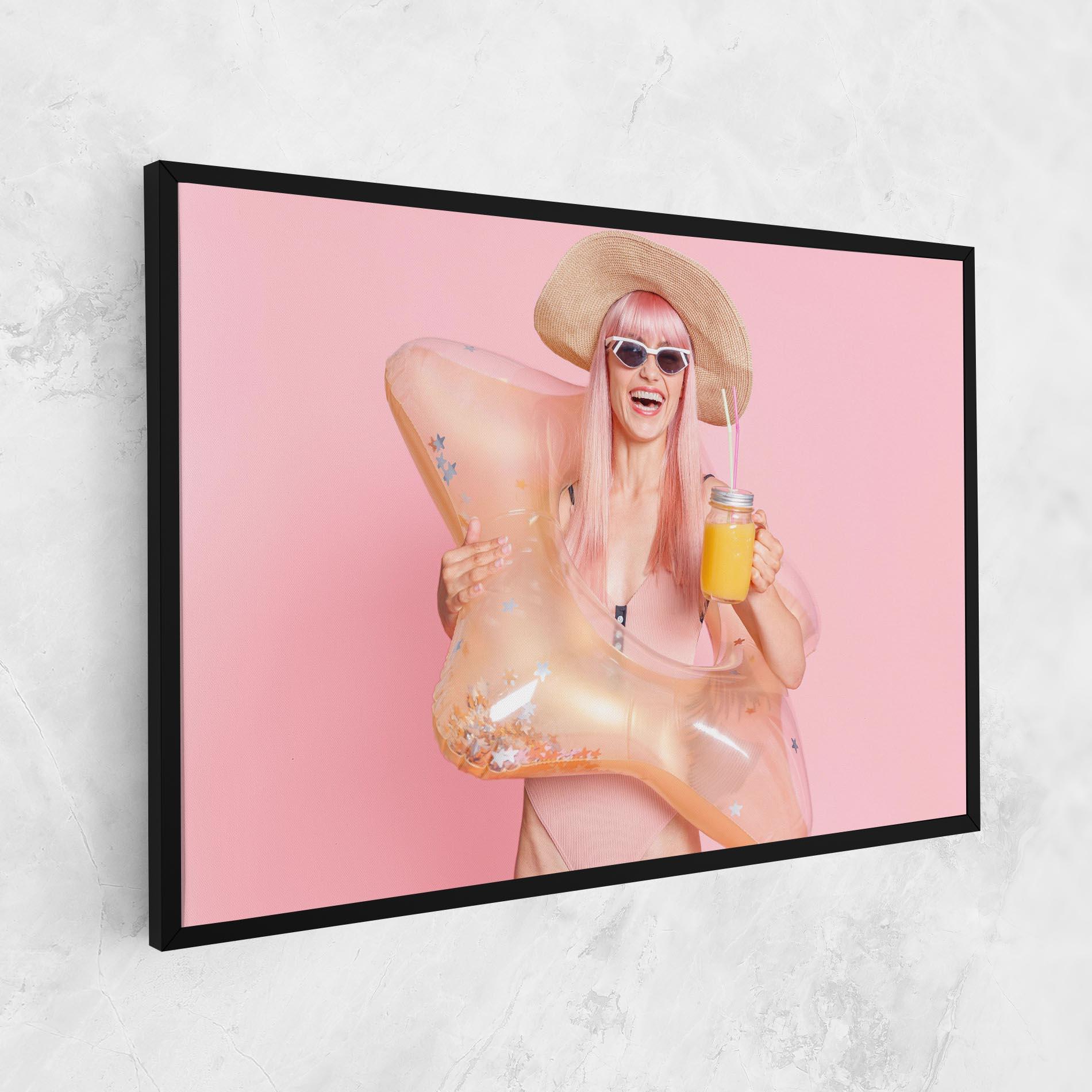 Leinwandbild Joyful Pink Woman mockup 1