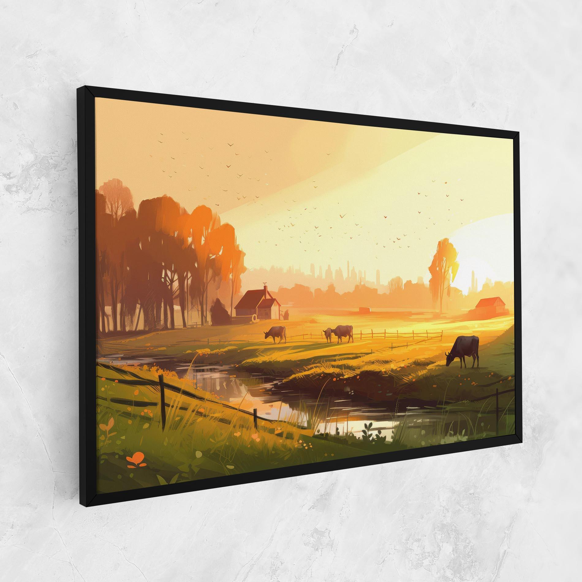 Leinwandbild Sunlight Cows mockup 1