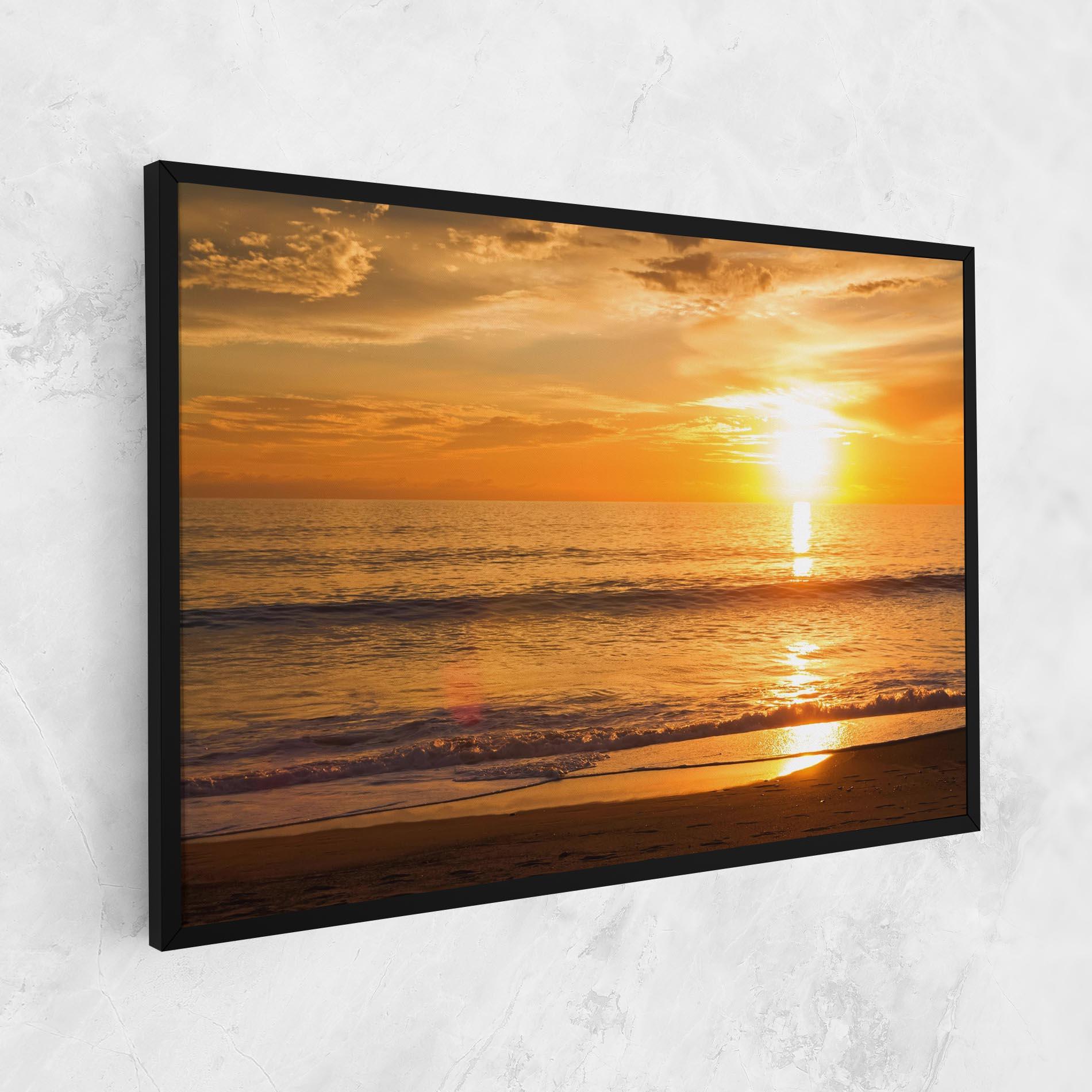 Leinwandbild Sunset Ocean Coast mockup 1