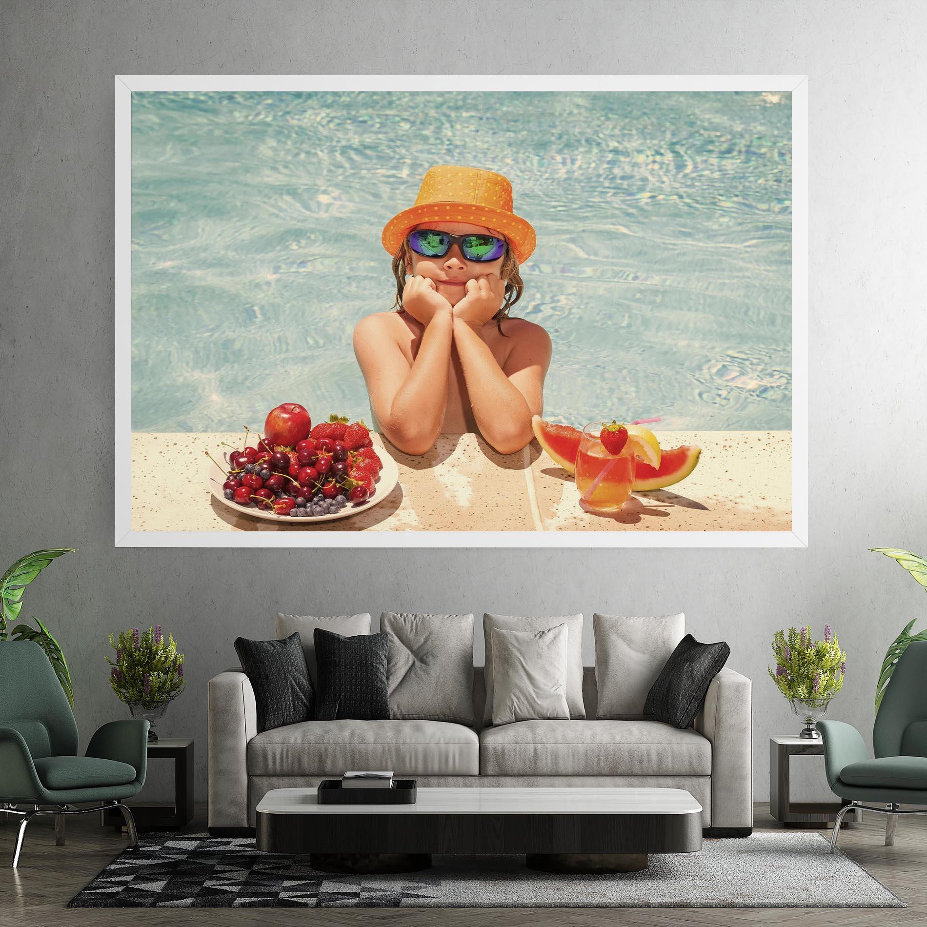 Leinwandbild Child Swimming mockup 7