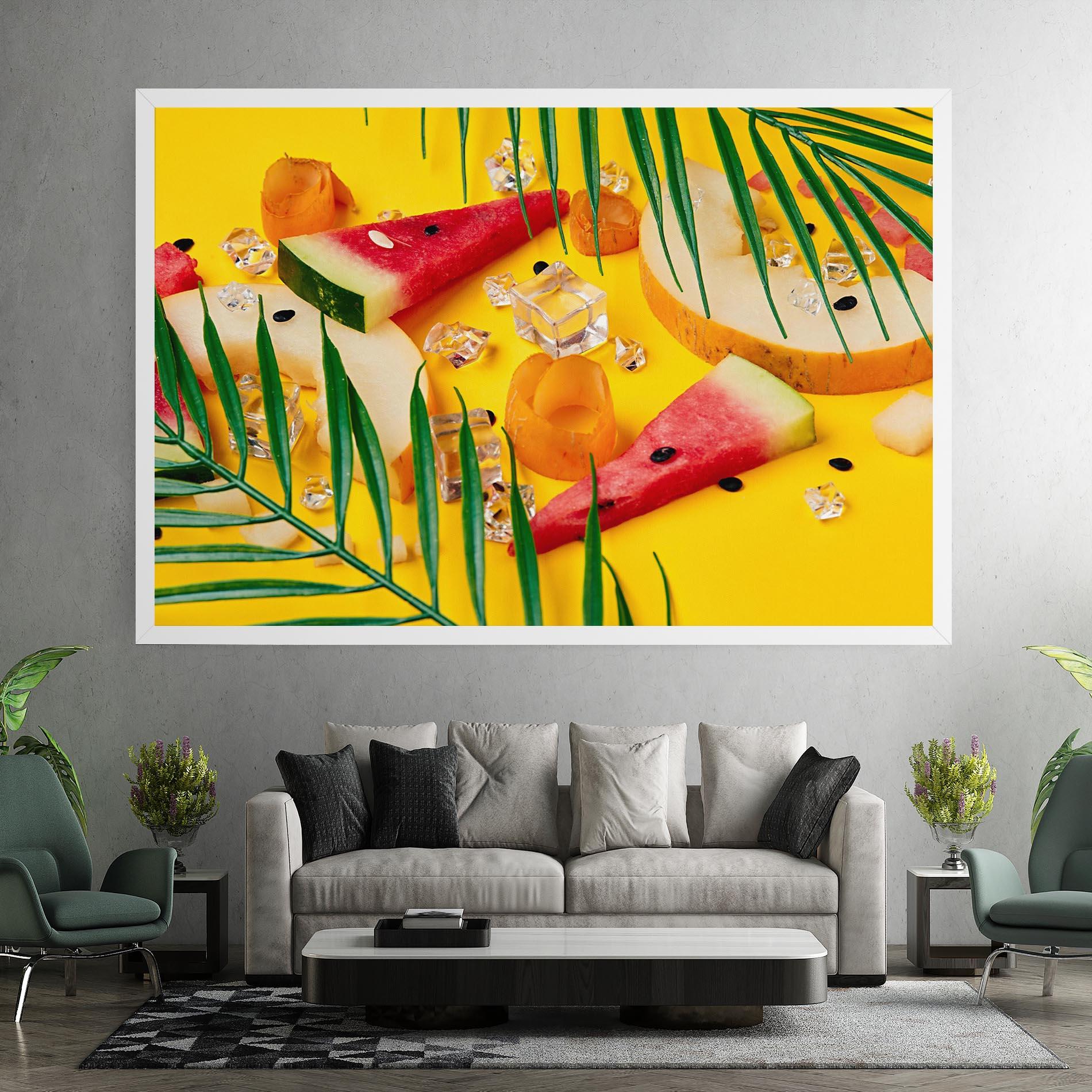 Leinwandbild Ice Cubes Fruits mockup 7