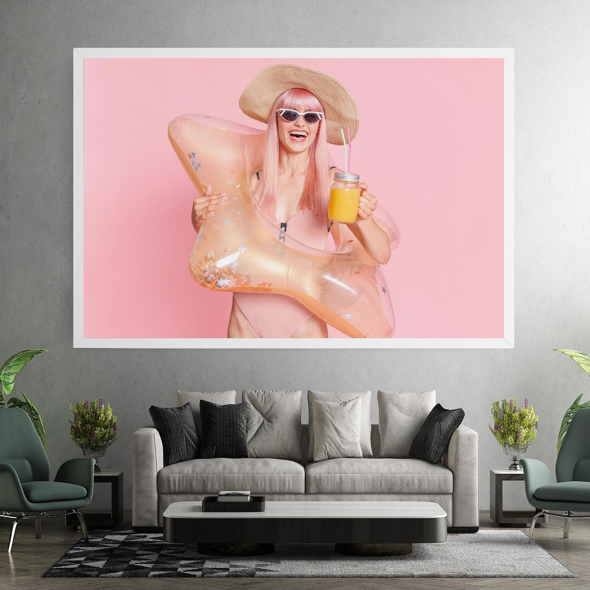 Leinwandbild Joyful Pink Woman mockup 7