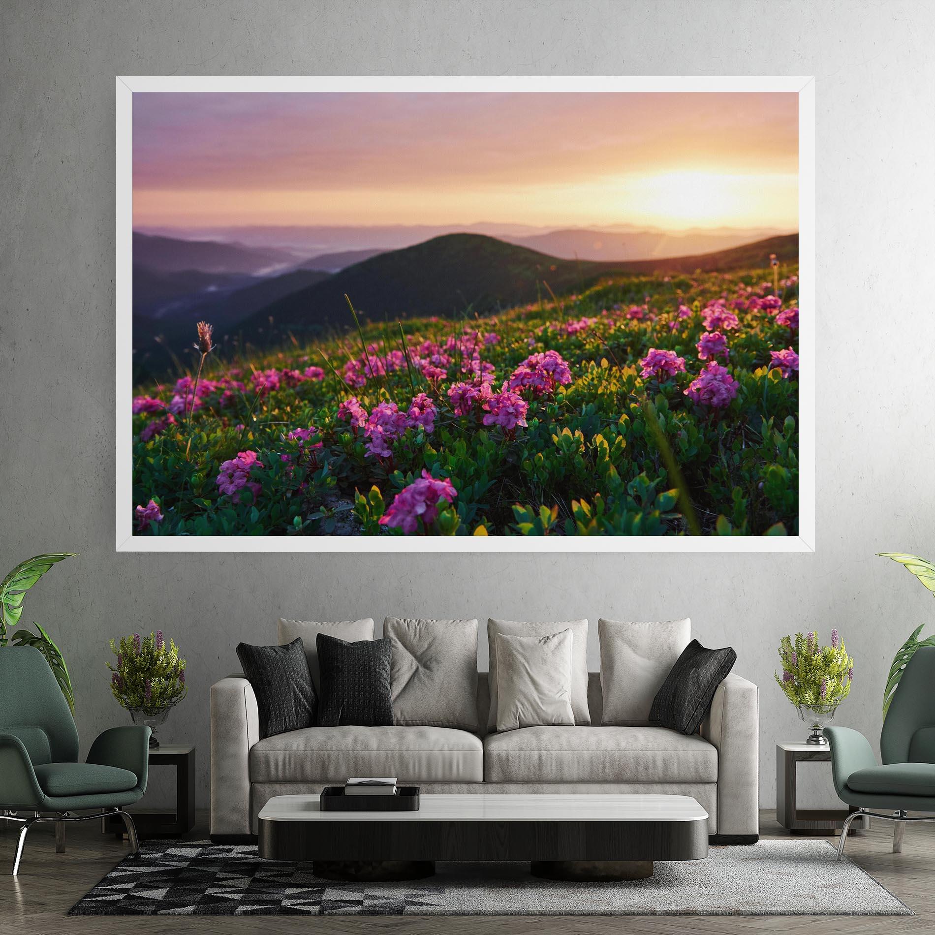 Leinwandbild Purple Summer Flowers mockup 7