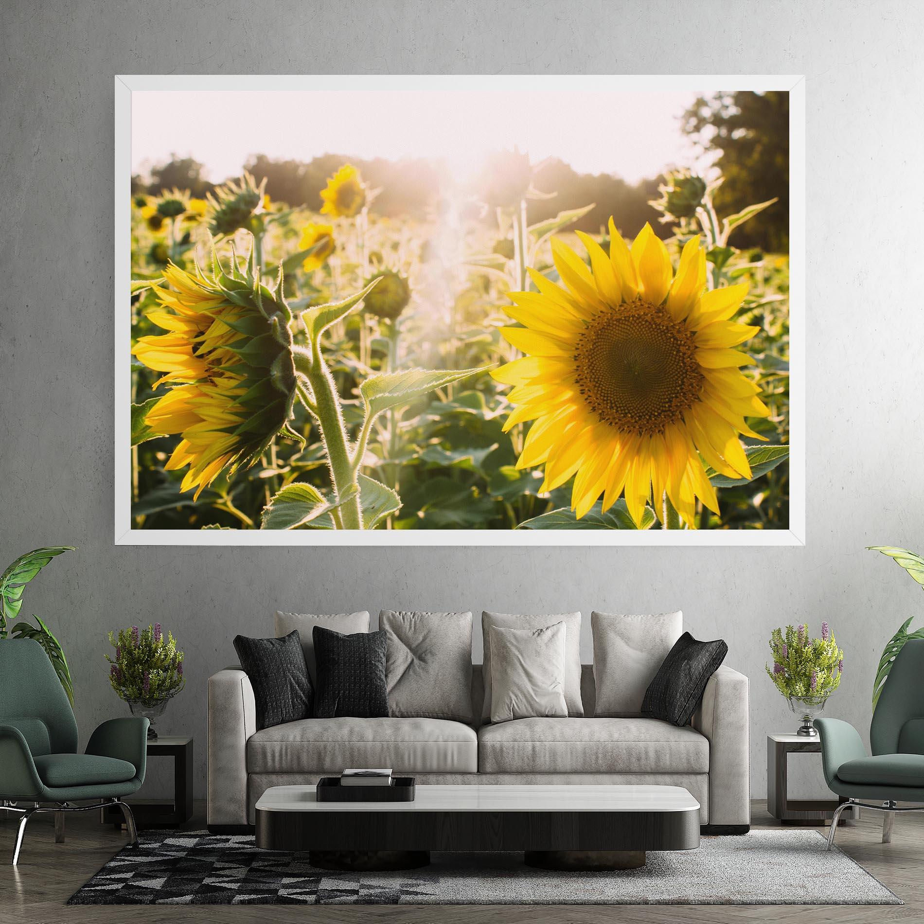 Leinwandbild Yellow Sun Flower mockup 7