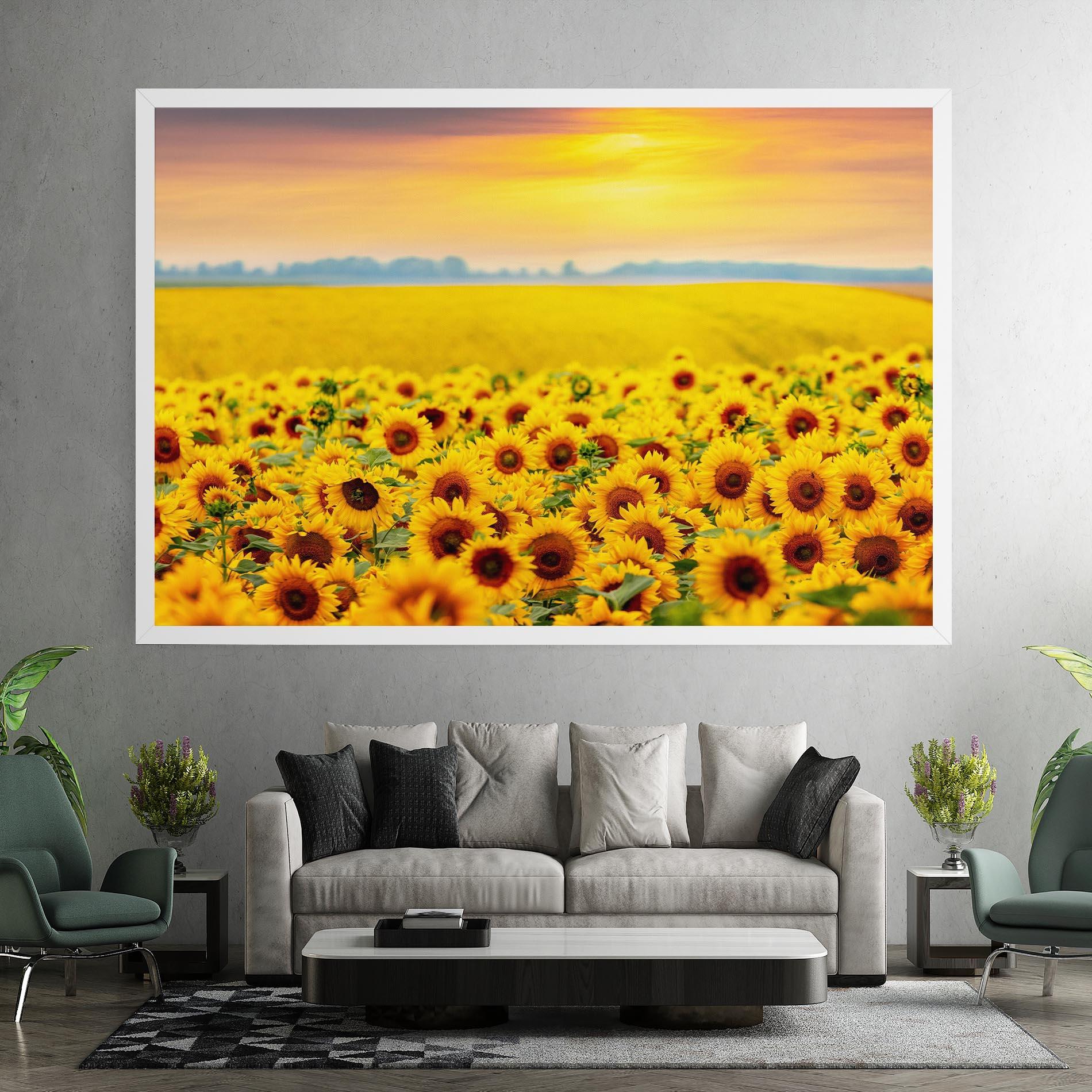 Leinwandbild Yellow Sunflowers mockup 7