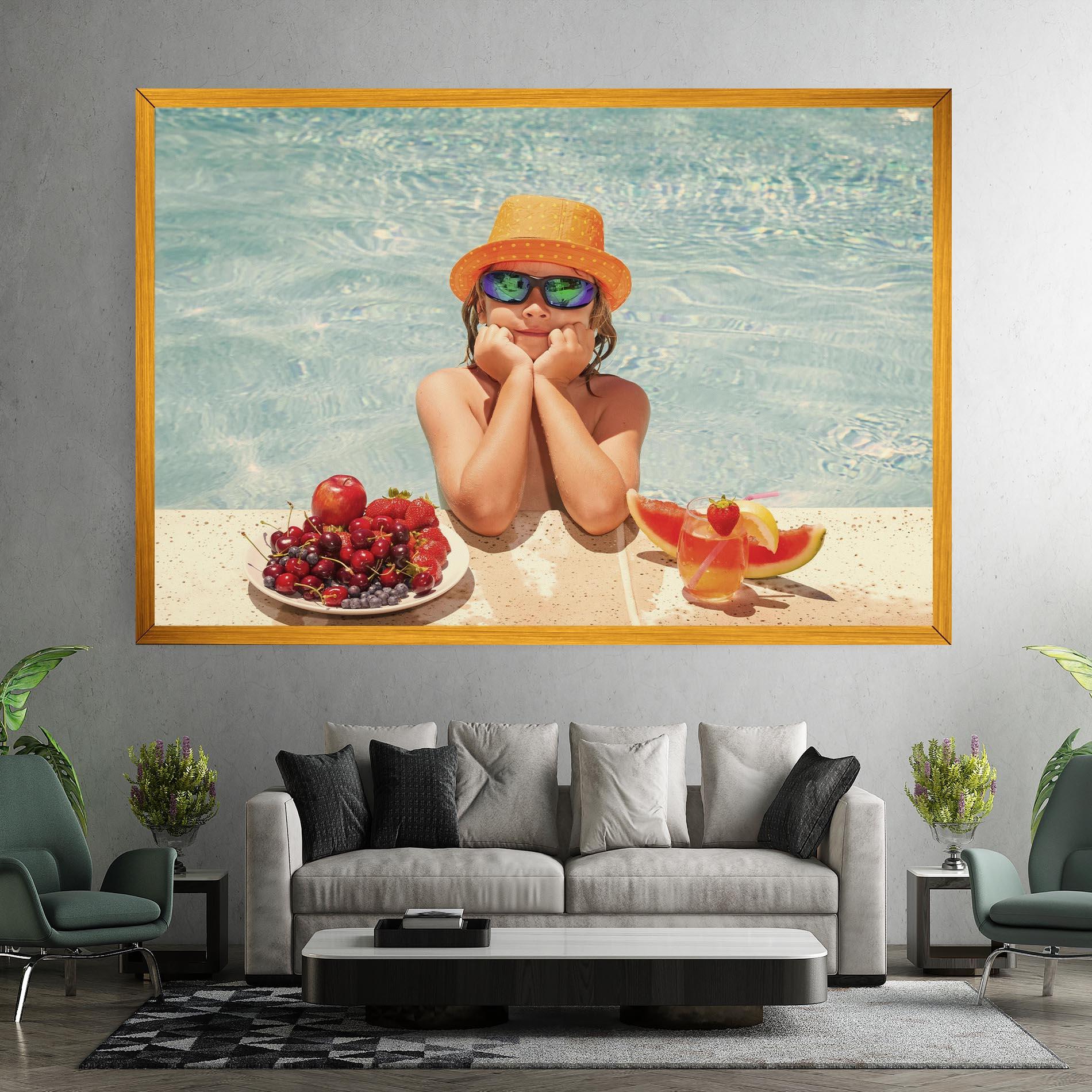 Leinwandbild Child Swimming mockup 7