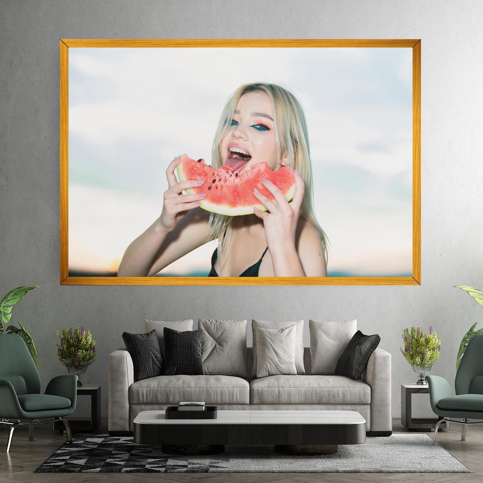 Leinwandbild Eating Watermelon mockup 7