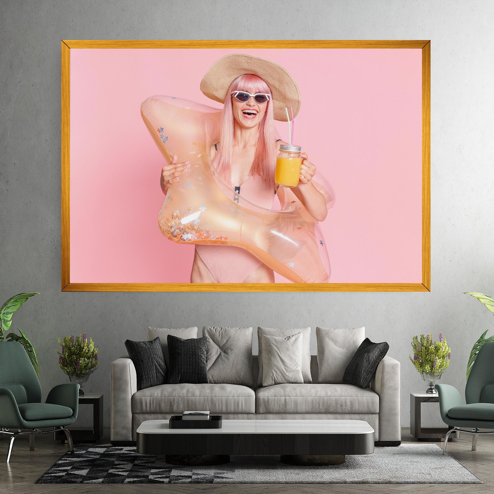 Leinwandbild Joyful Pink Woman mockup 7