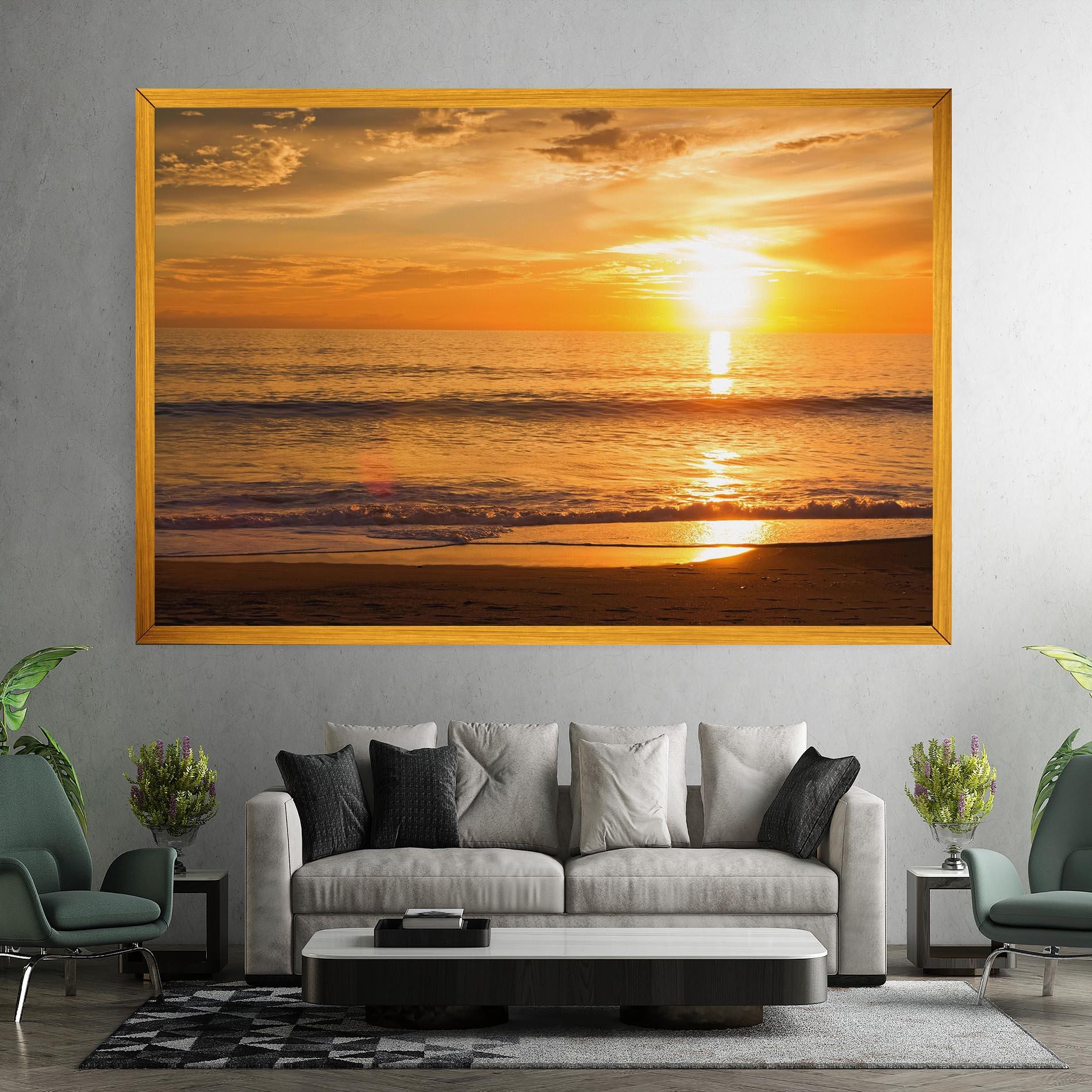 Leinwandbild Sunset Ocean Coast mockup 7