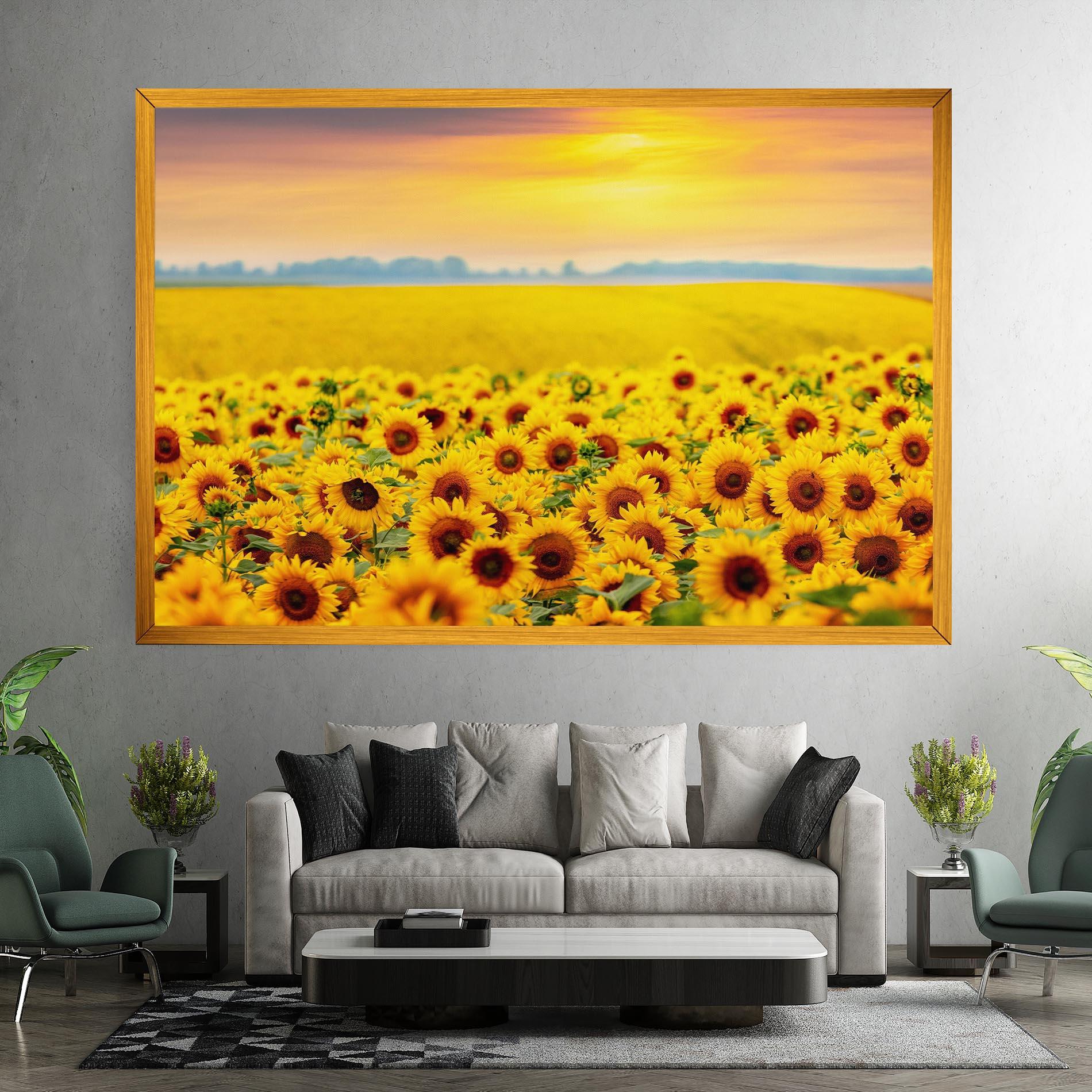 Leinwandbild Yellow Sunflowers mockup 7