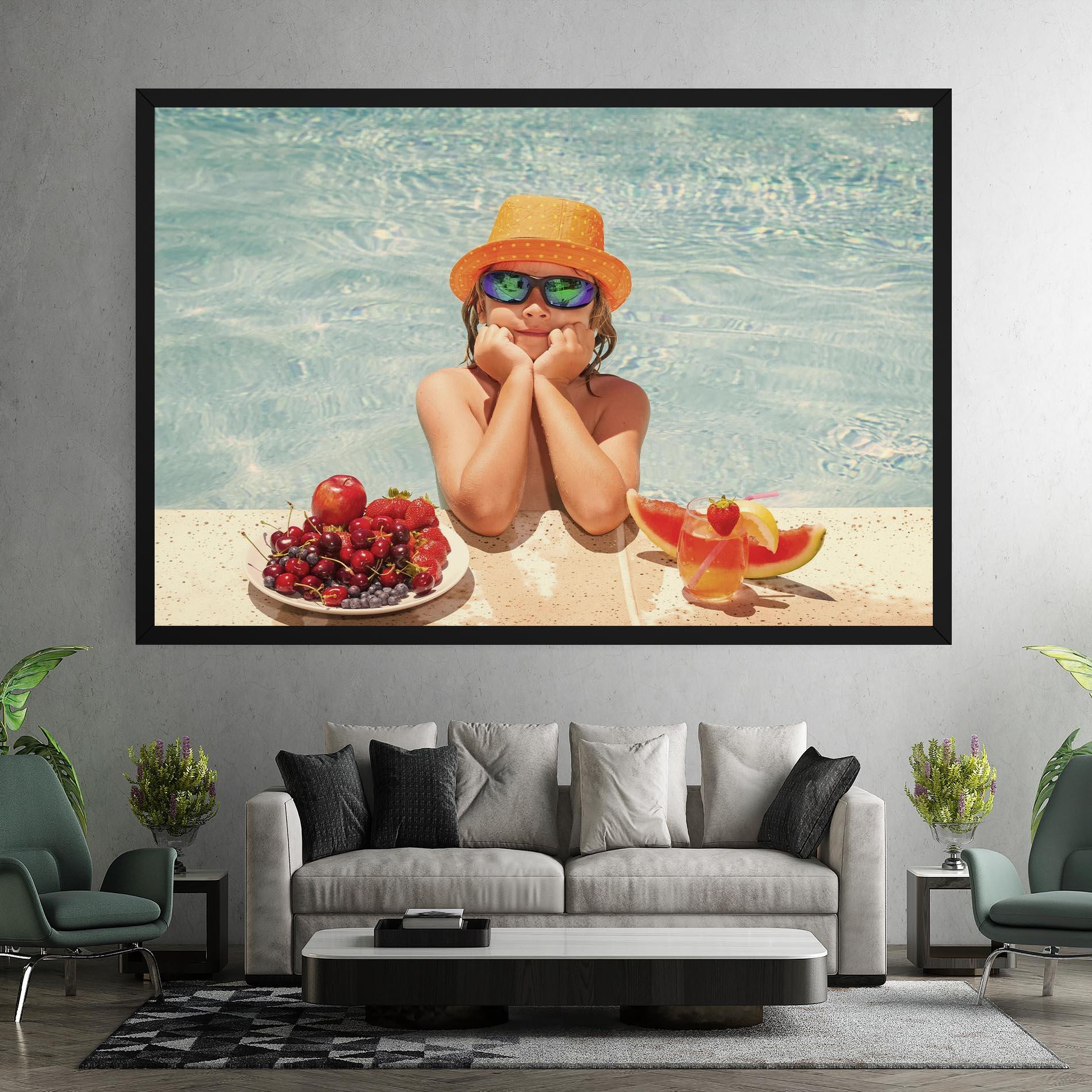 Leinwandbild Child Swimming mockup 7