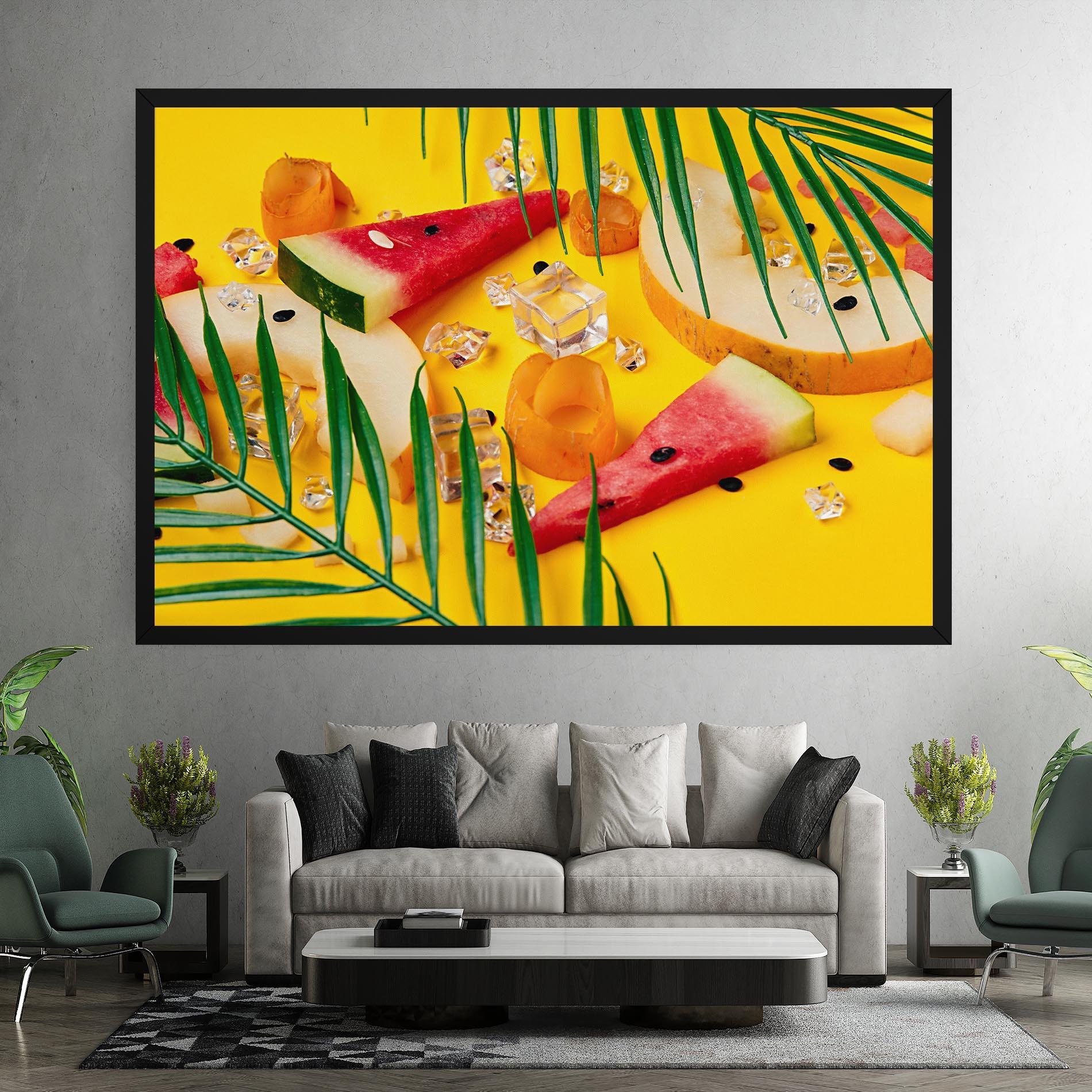 Leinwandbild Ice Cubes Fruits mockup 7