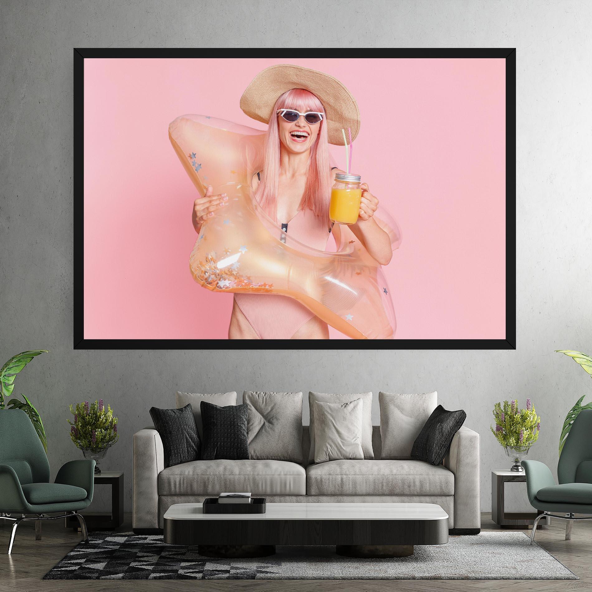 Leinwandbild Joyful Pink Woman mockup 7