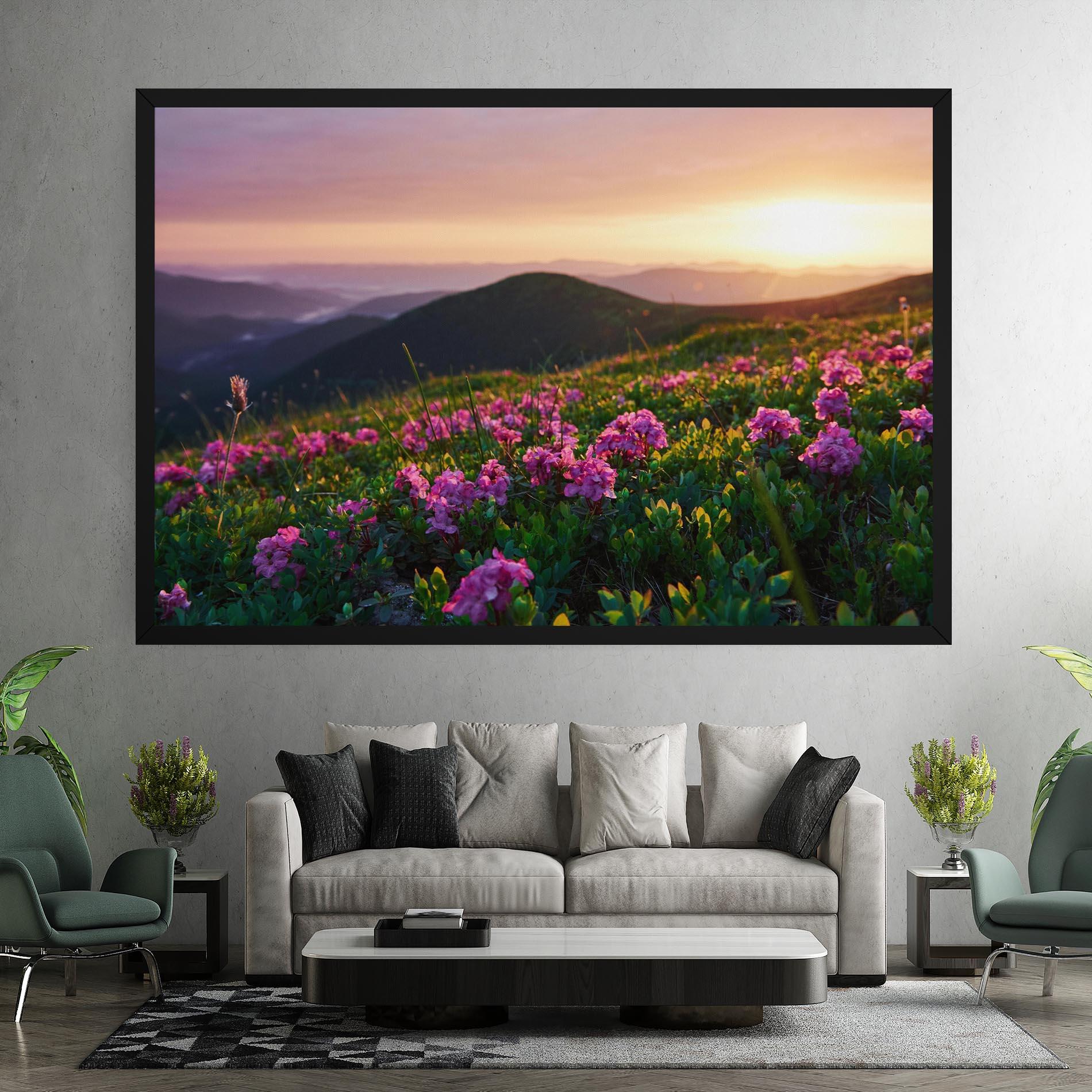 Leinwandbild Purple Summer Flowers mockup 7