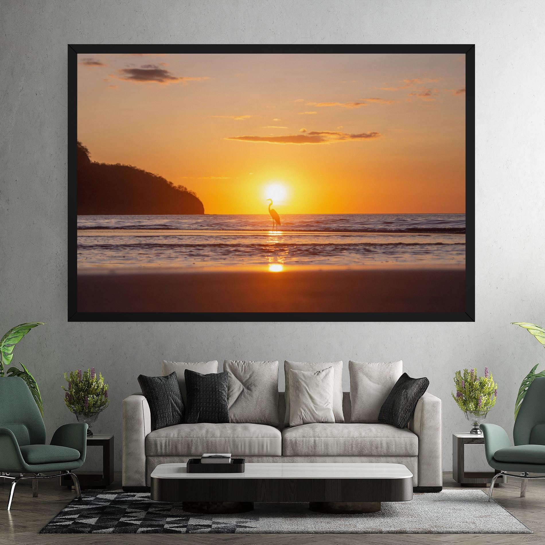 Leinwandbild Sunset Bird Silhouette mockup 7